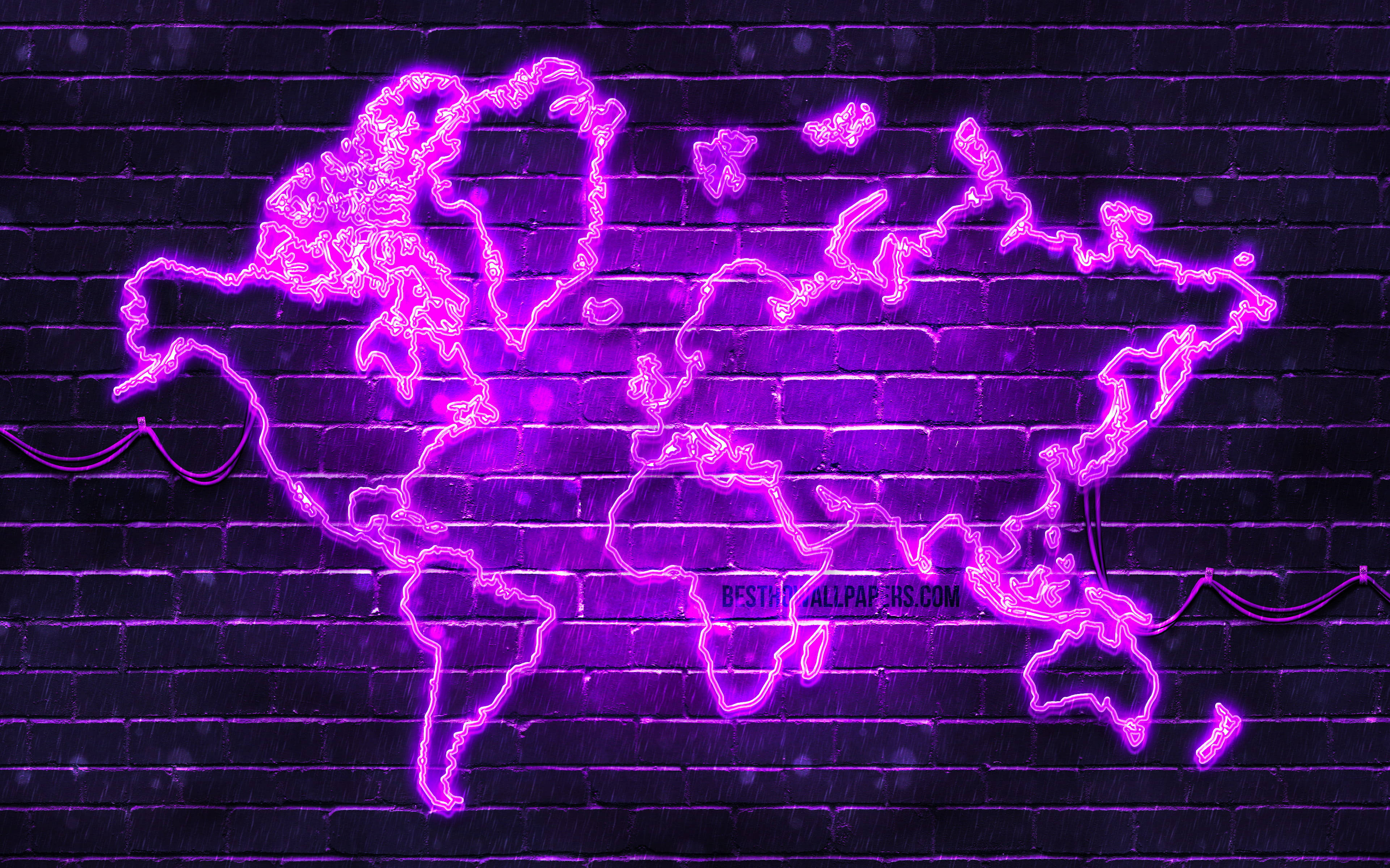 Neon lilla verdenskart i høy oppløsning Bakgrunner