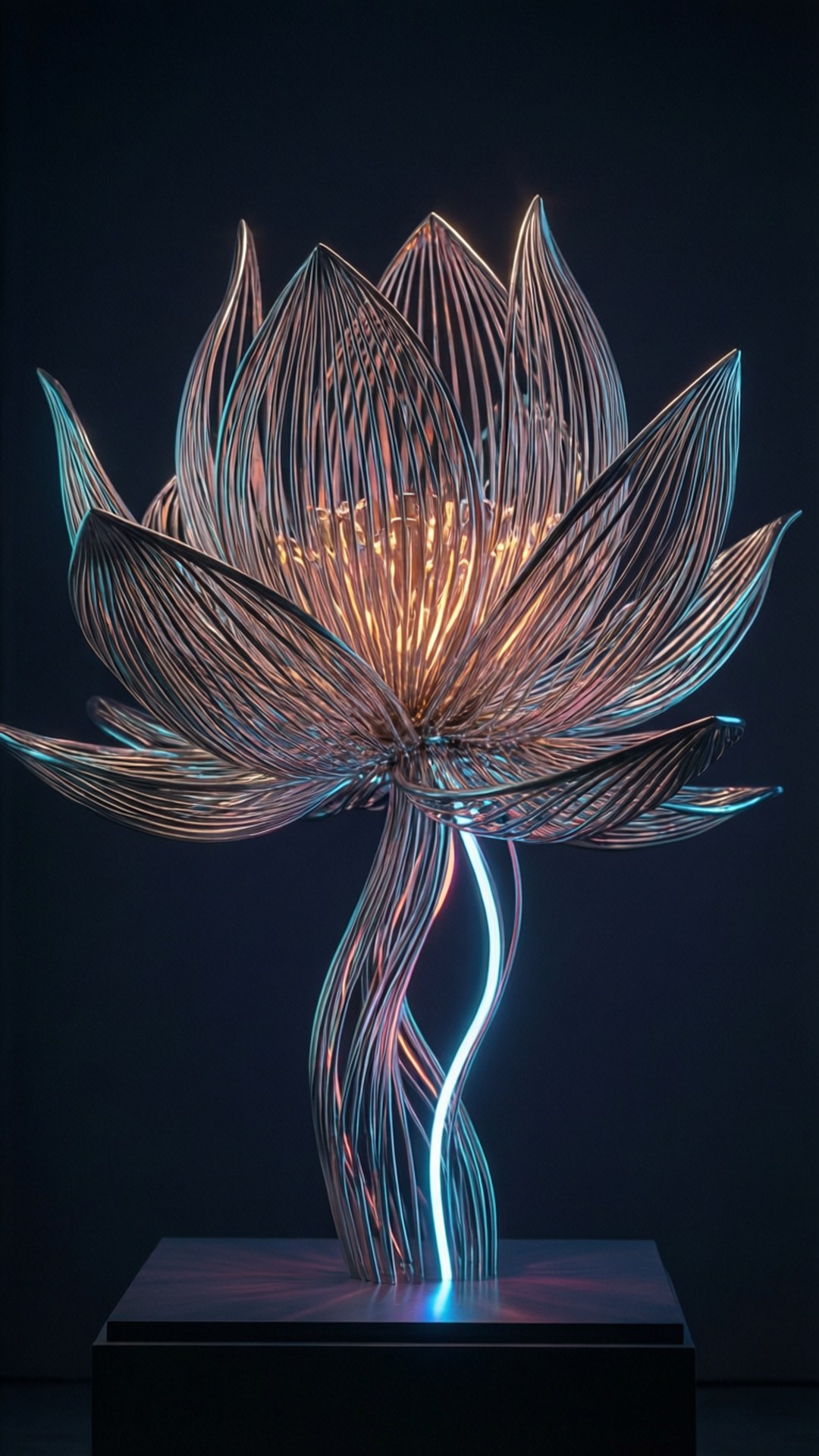 Neon Lotus-skulptur Bakgrunner