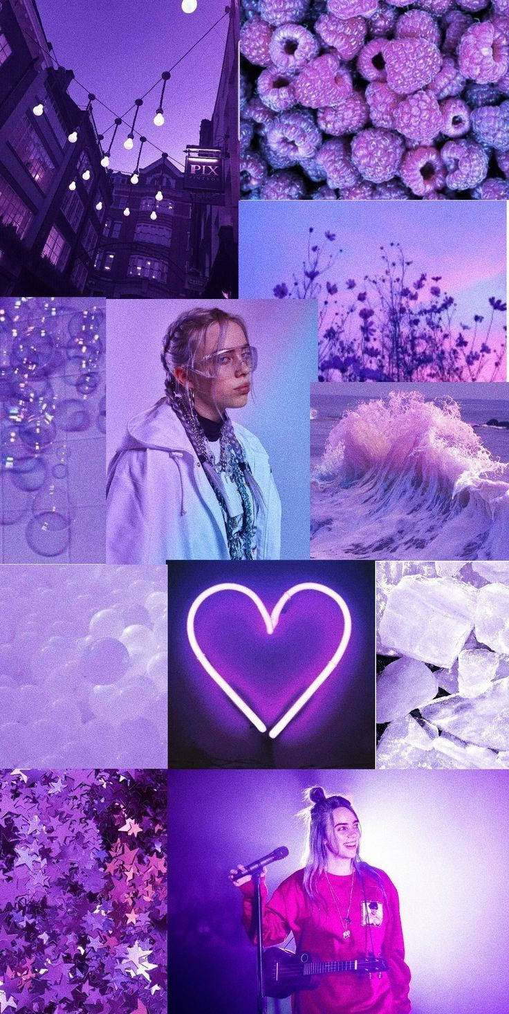 Neon og lys pastelllilla Tumblr Bakgrunner