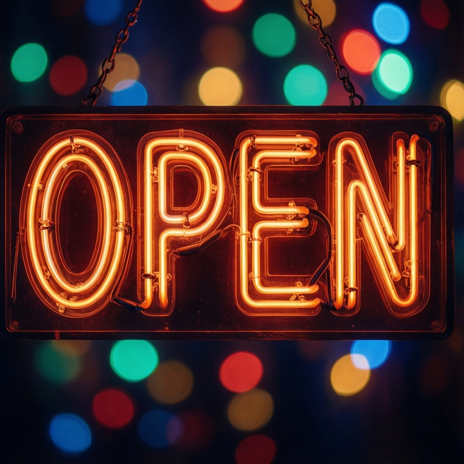 Neon Open-skilt Bakgrunner