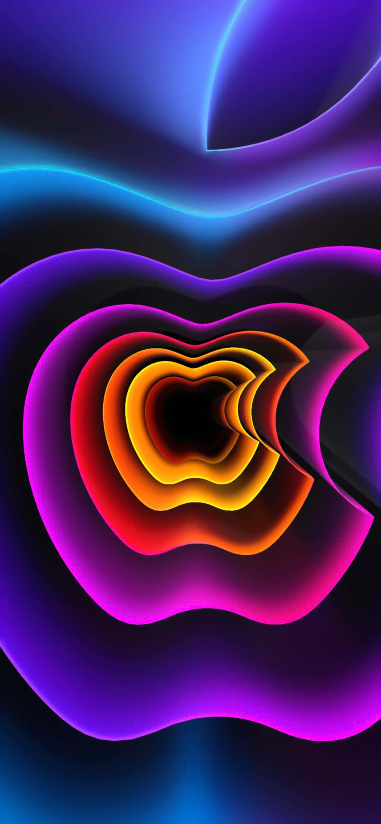 Neon regnbuelogo Fantastisk Apple HD iPhone Bakgrunner