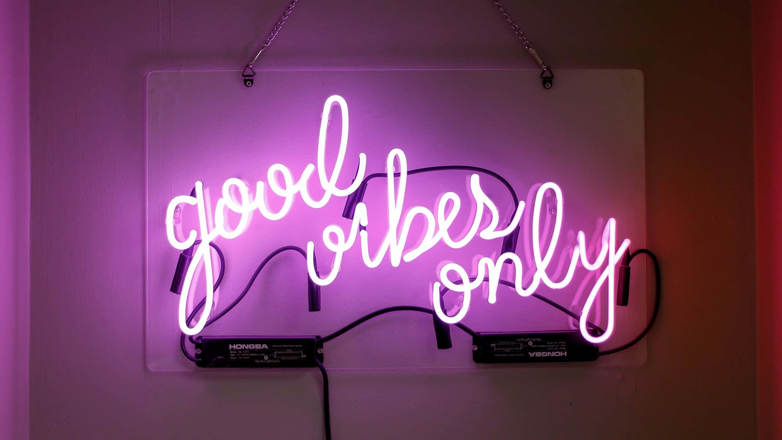Neon rosa Good Vibes Only-bilde Bakgrunner