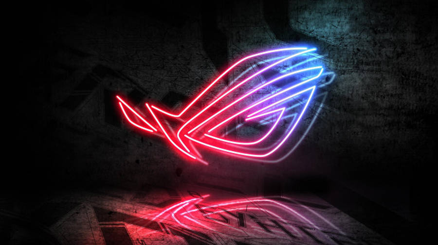 Neonblått og rødt ASUS ROG-logo Bakgrunner