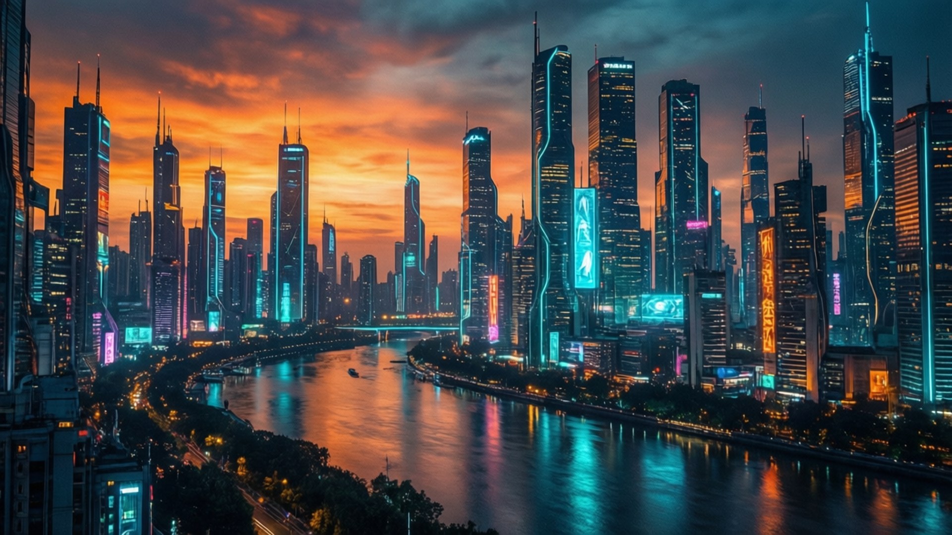 Neonby Dusk Bakgrunner