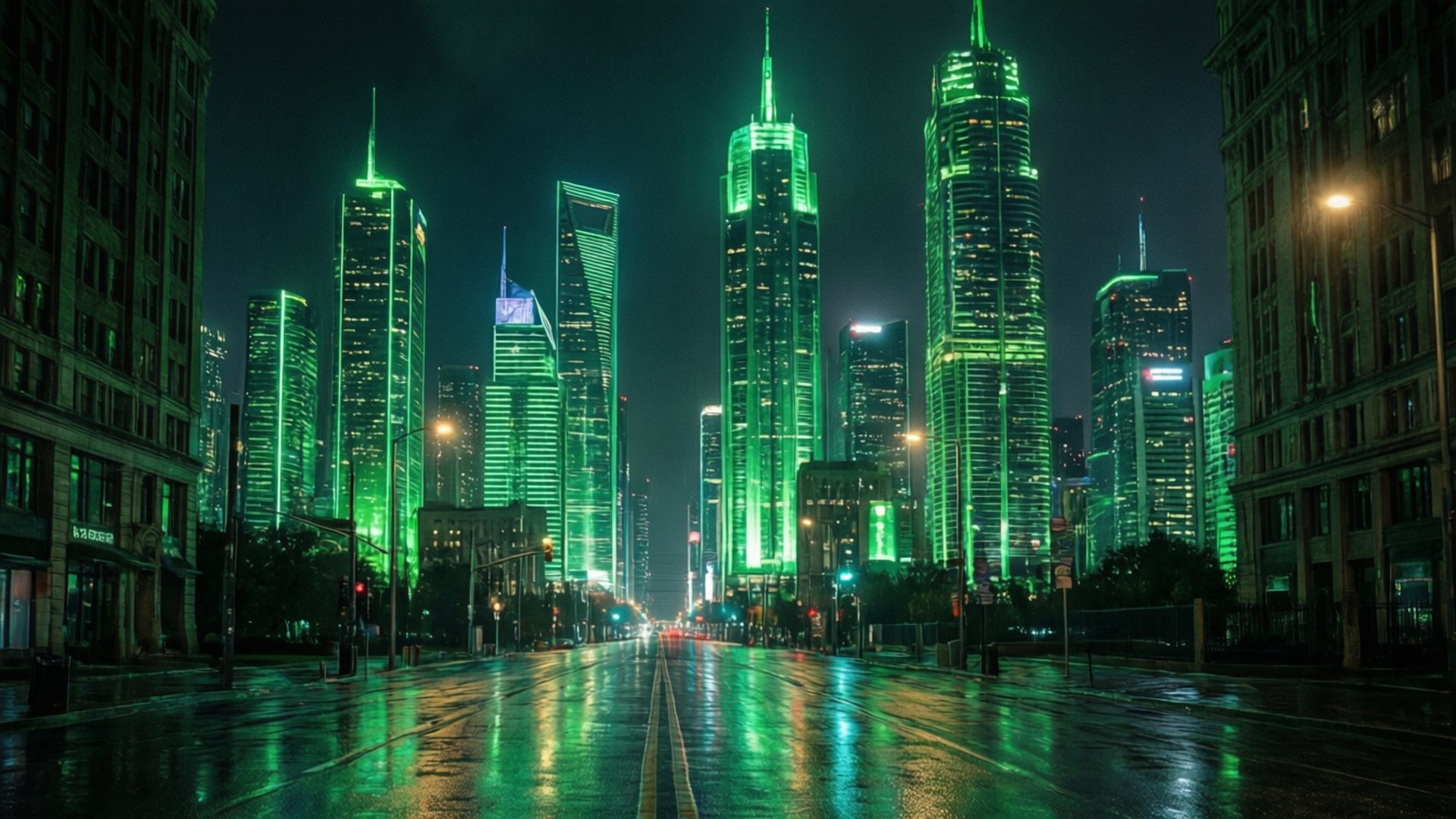 Neonbyens netter Bakgrunner