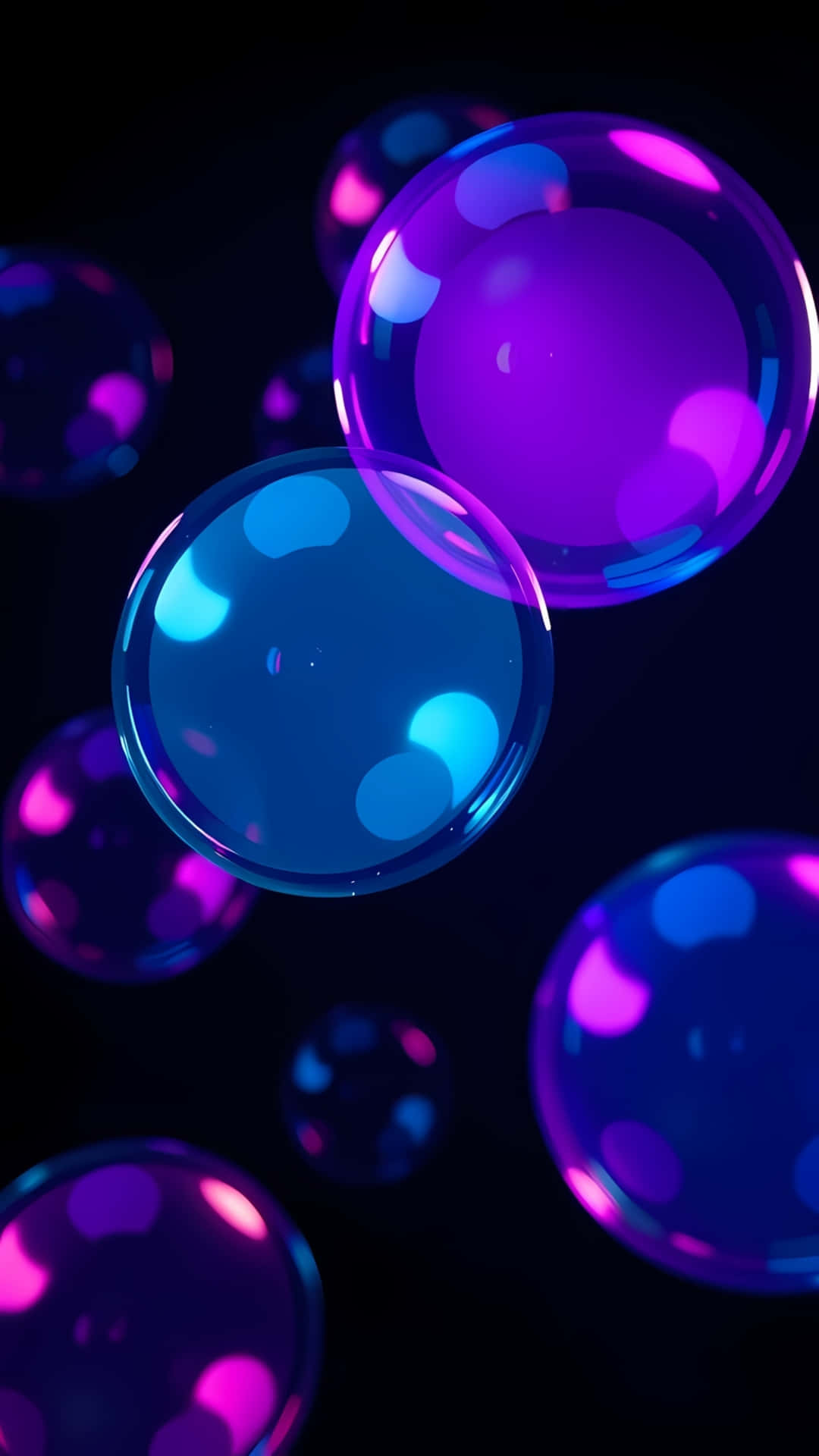 neonbobler, abstrakt bakgrunnsbilde, amoled mørk, glødende kuler, futuristisk bakgrunn, 4k mobilbakgrunn, minimalt abstrakt, mørk estetikk, fargerik glød, telefonbakgrunn — Mørk estetikk GIF Bakgrunner