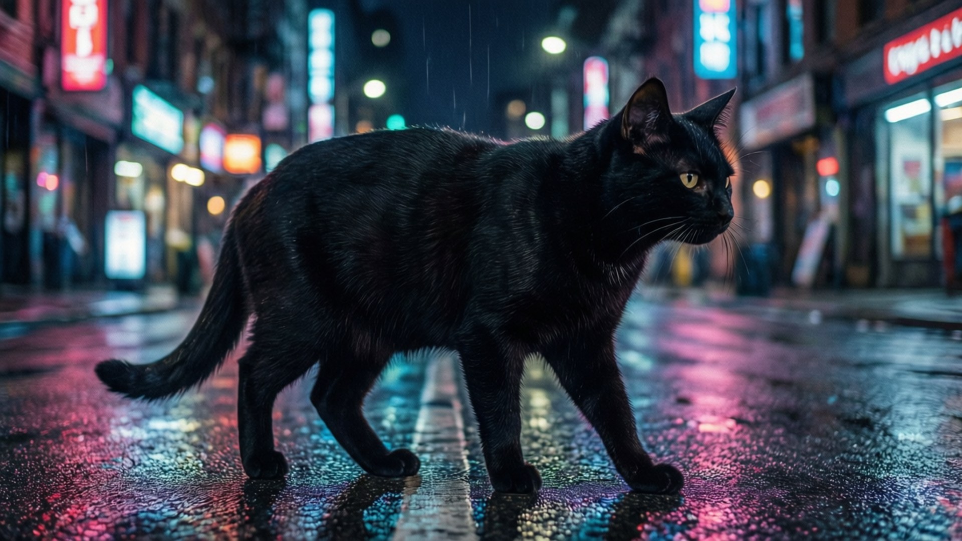 Neonkattenatt Bakgrunner