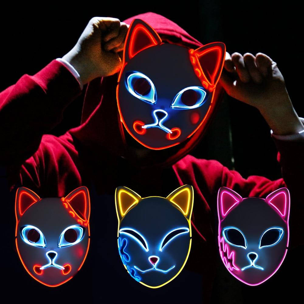 Neonlys Demon Slayer-maske Bakgrunner