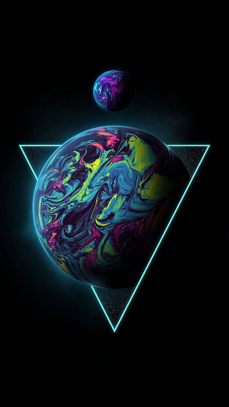Neonmåne og kosmisk planet Bakgrunner