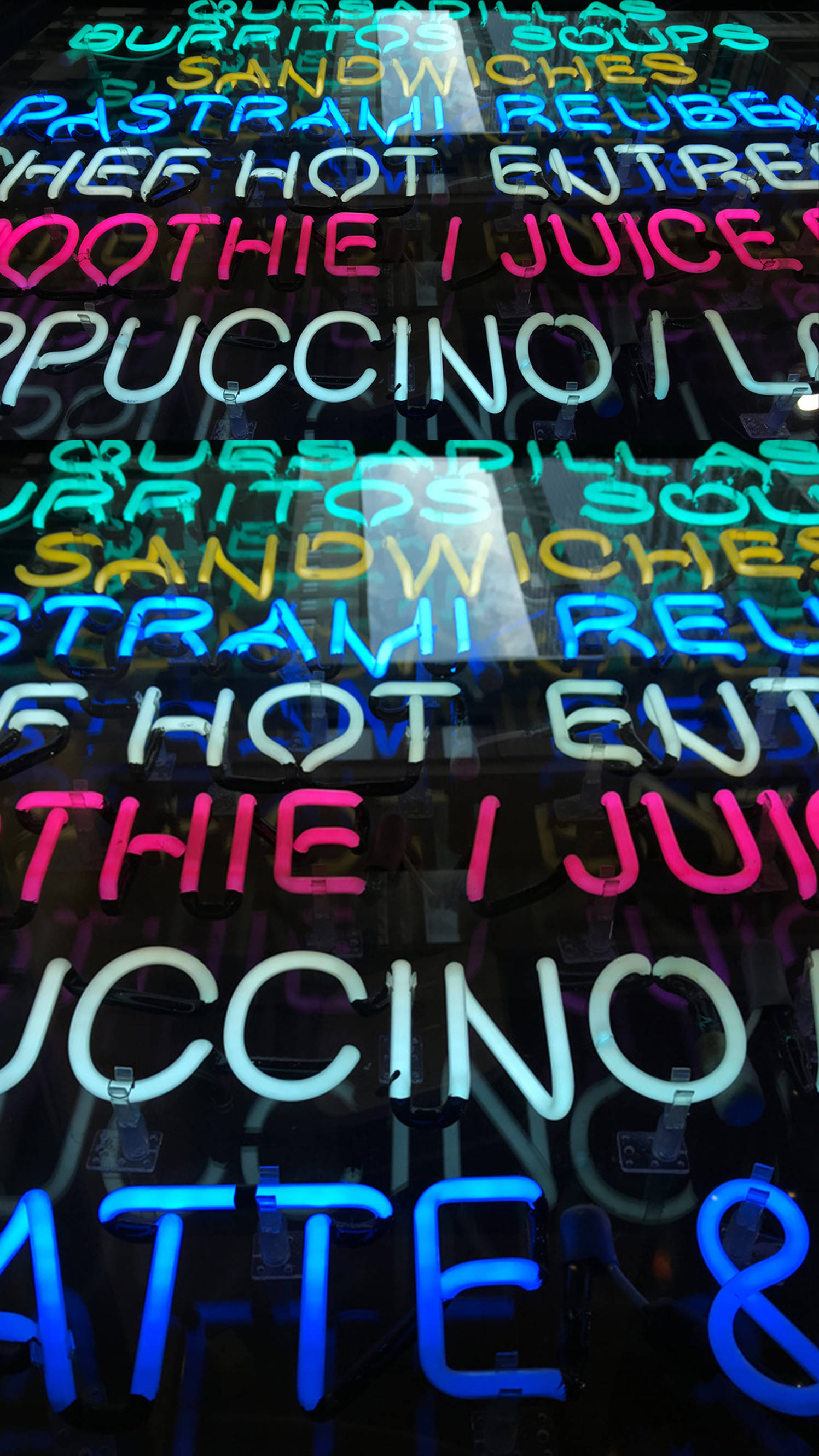 Neonmeny for restaurant iPhone Bakgrunner