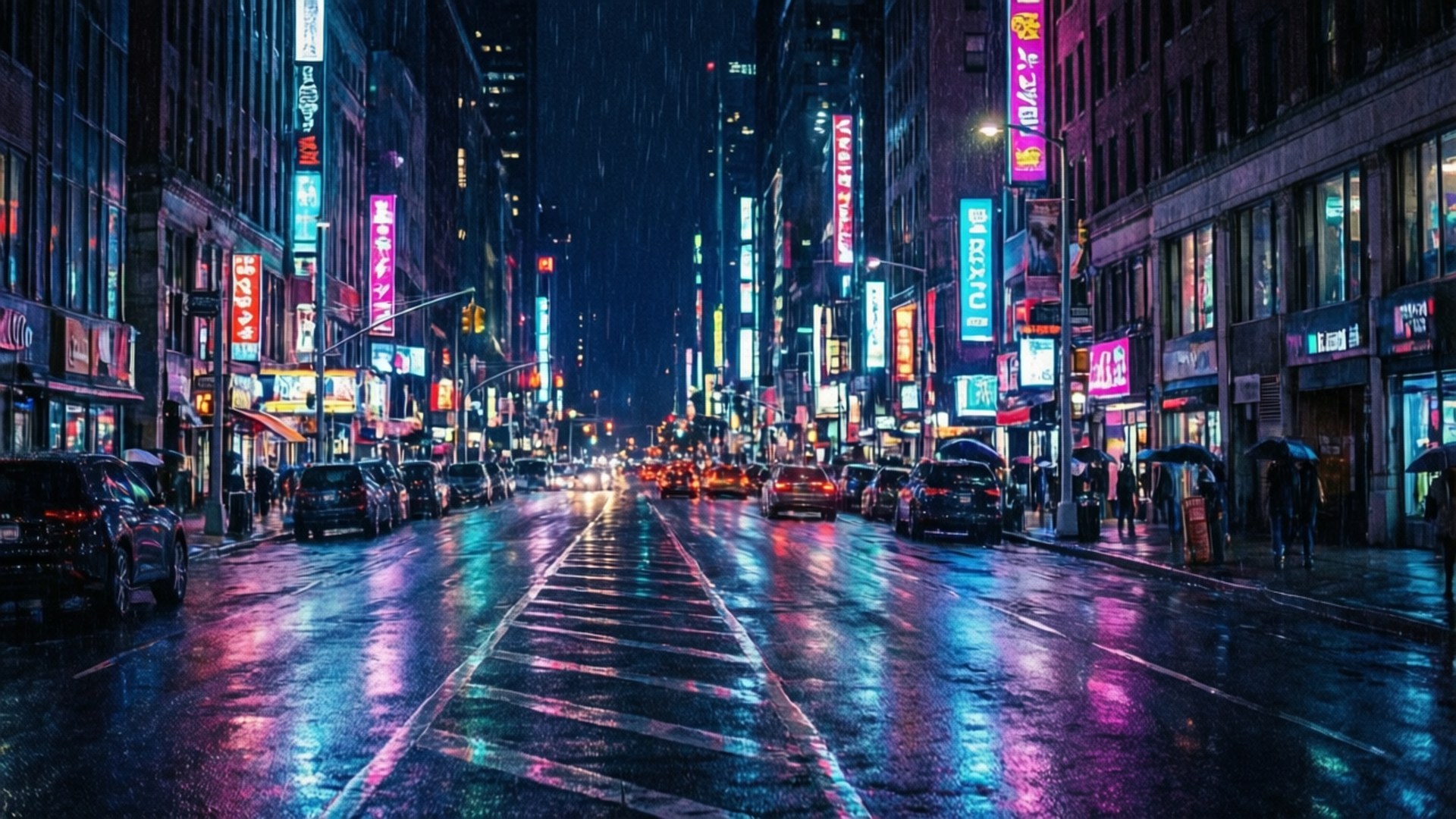 Neonregn bynatt Bakgrunner