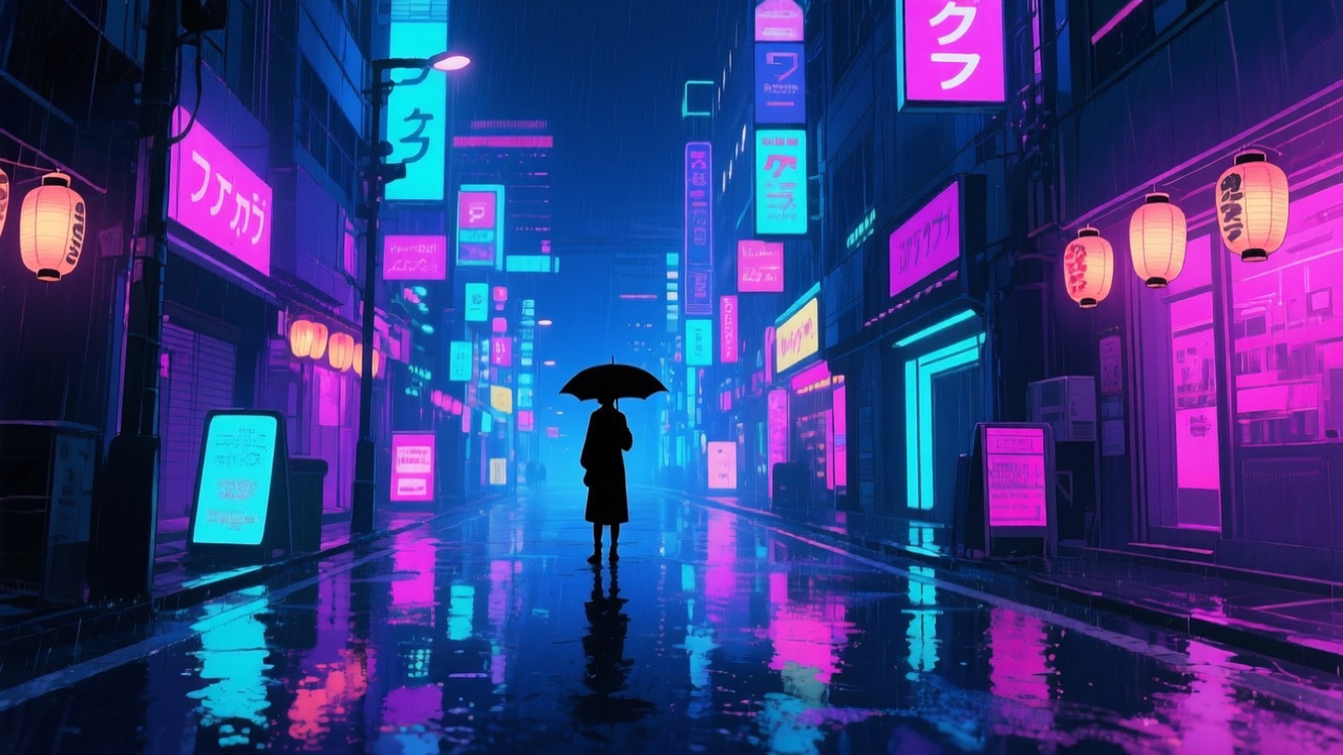 Neonregnby Bakgrunner