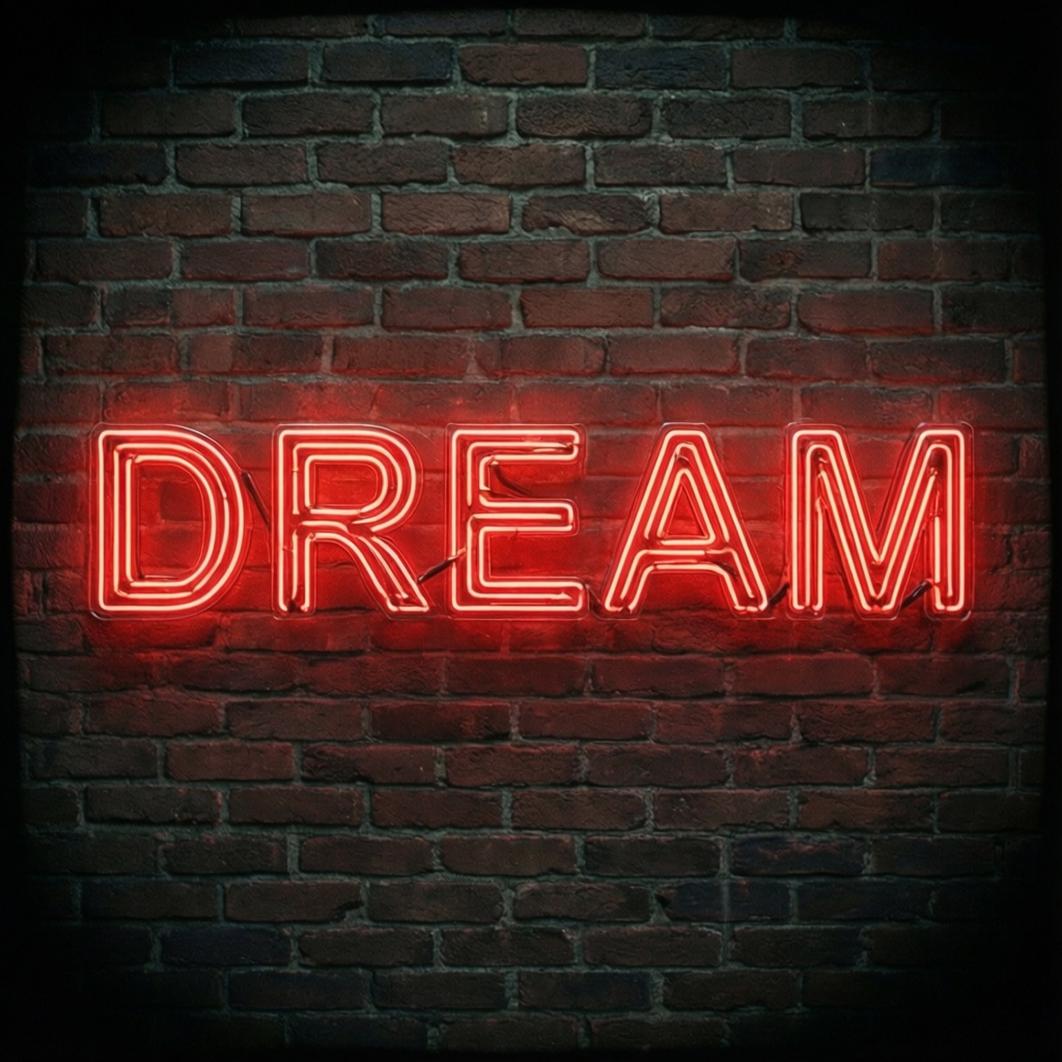Neonrødt 'DREAM'-skilt Bakgrunner