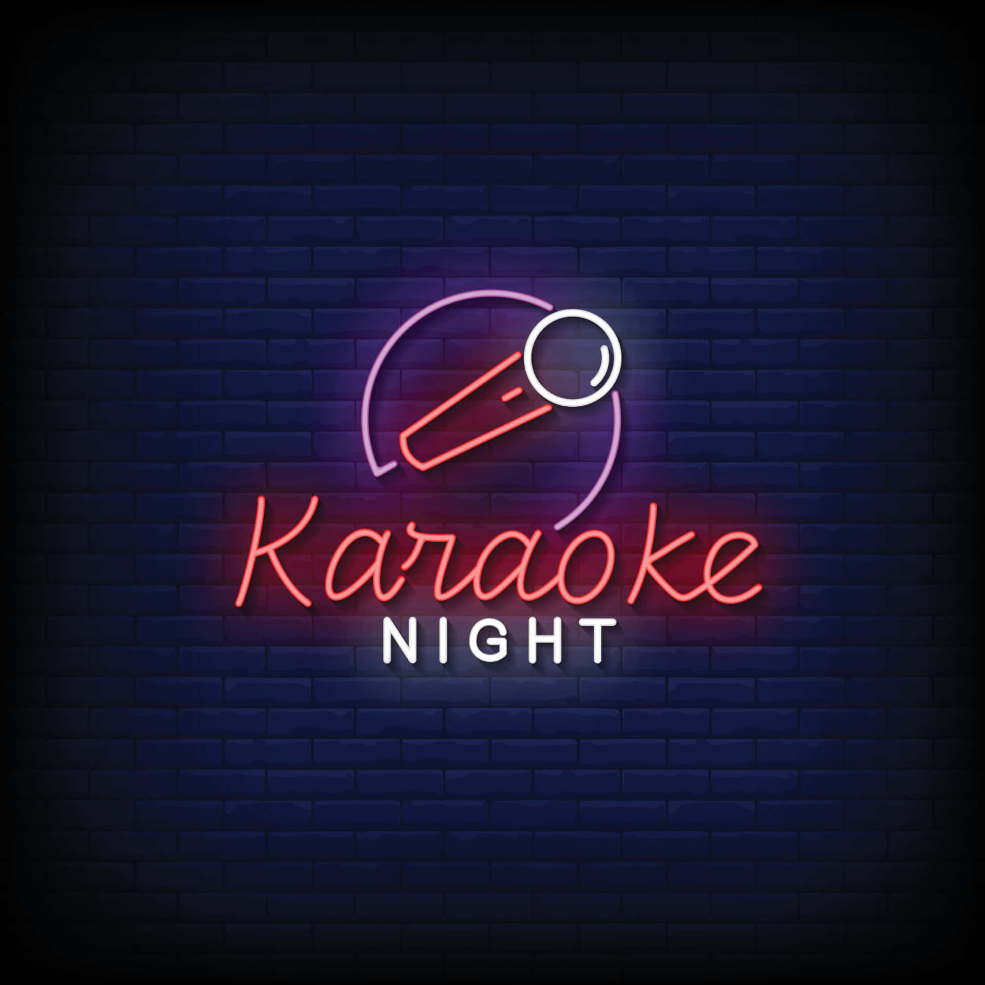Neonskilt Karaoke-kveld Bakgrunn Bakgrunner