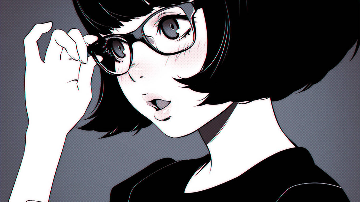 Nerdete jente edgy anime-profilbilde Bakgrunner