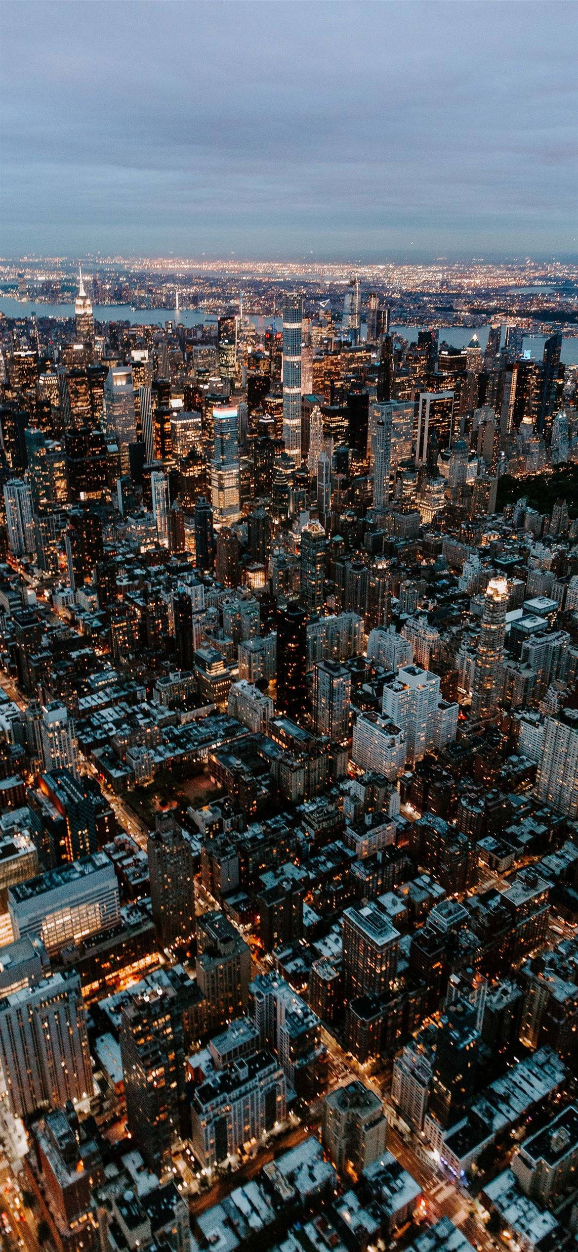 New York City iPhone X Luftfoto Bakgrunner