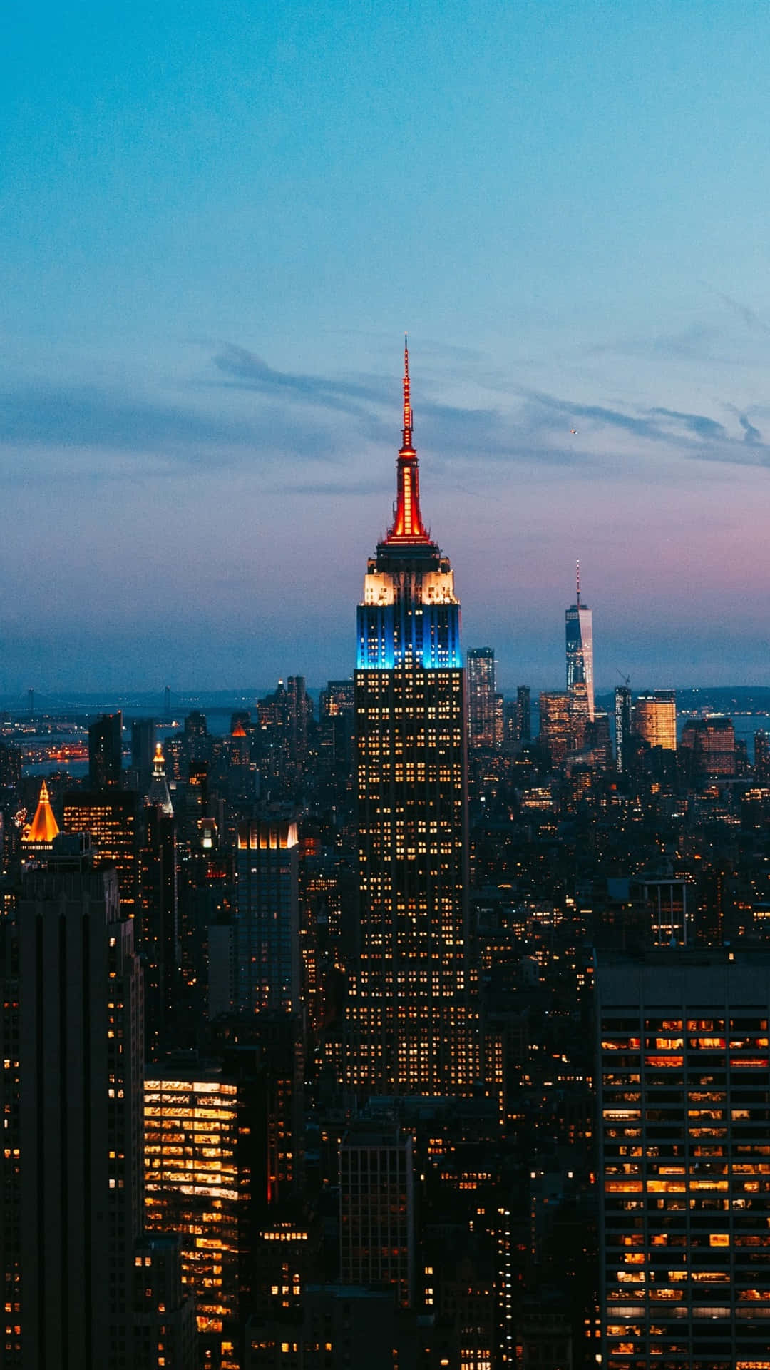 New York City Natt Empire State iPhone Bakgrunner