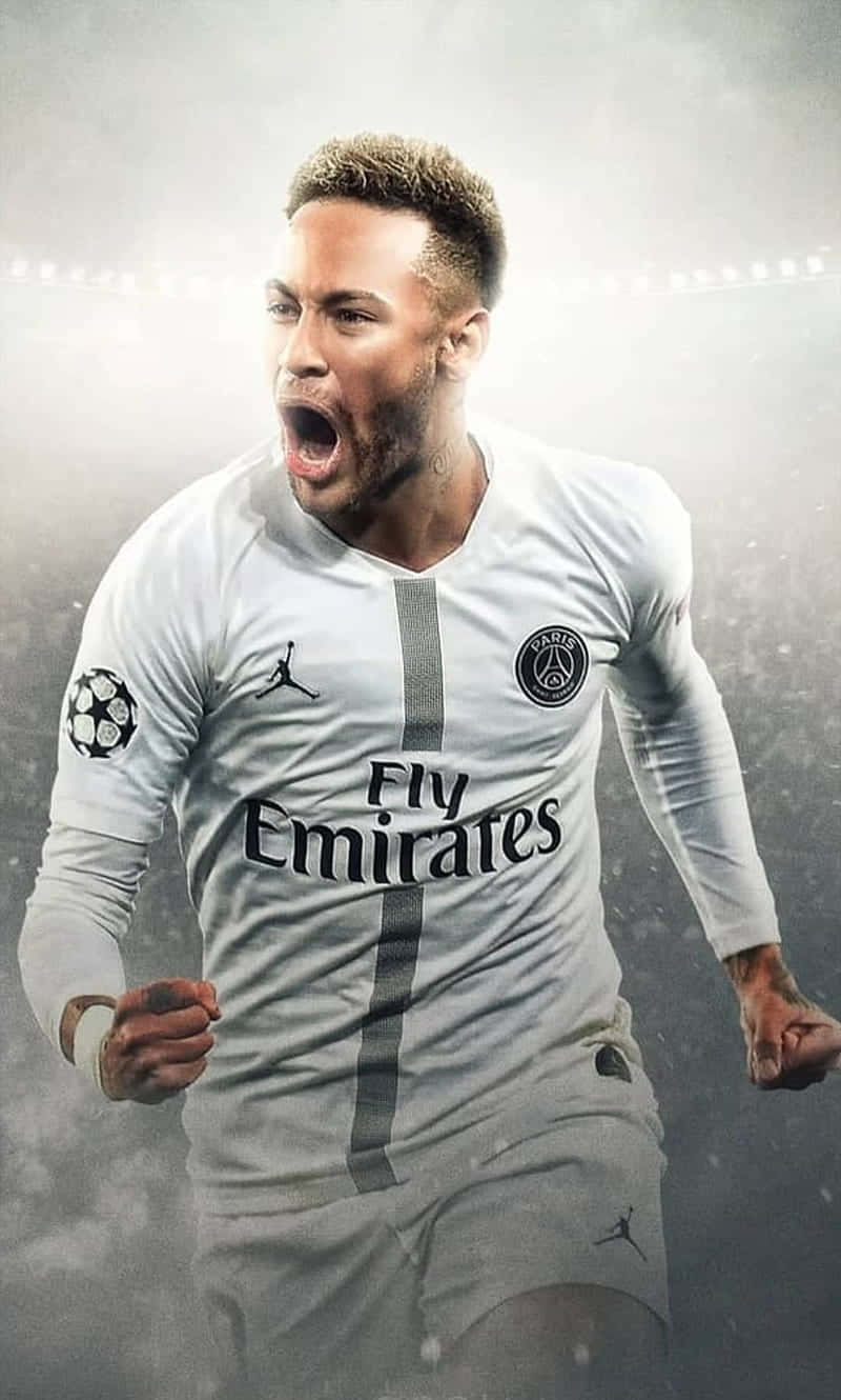 Neymar feirer etter å ha scoret et mål Bakgrunner