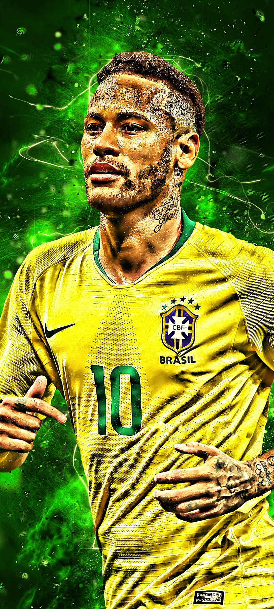 Neymar gul jersey iPhone Bakgrunner
