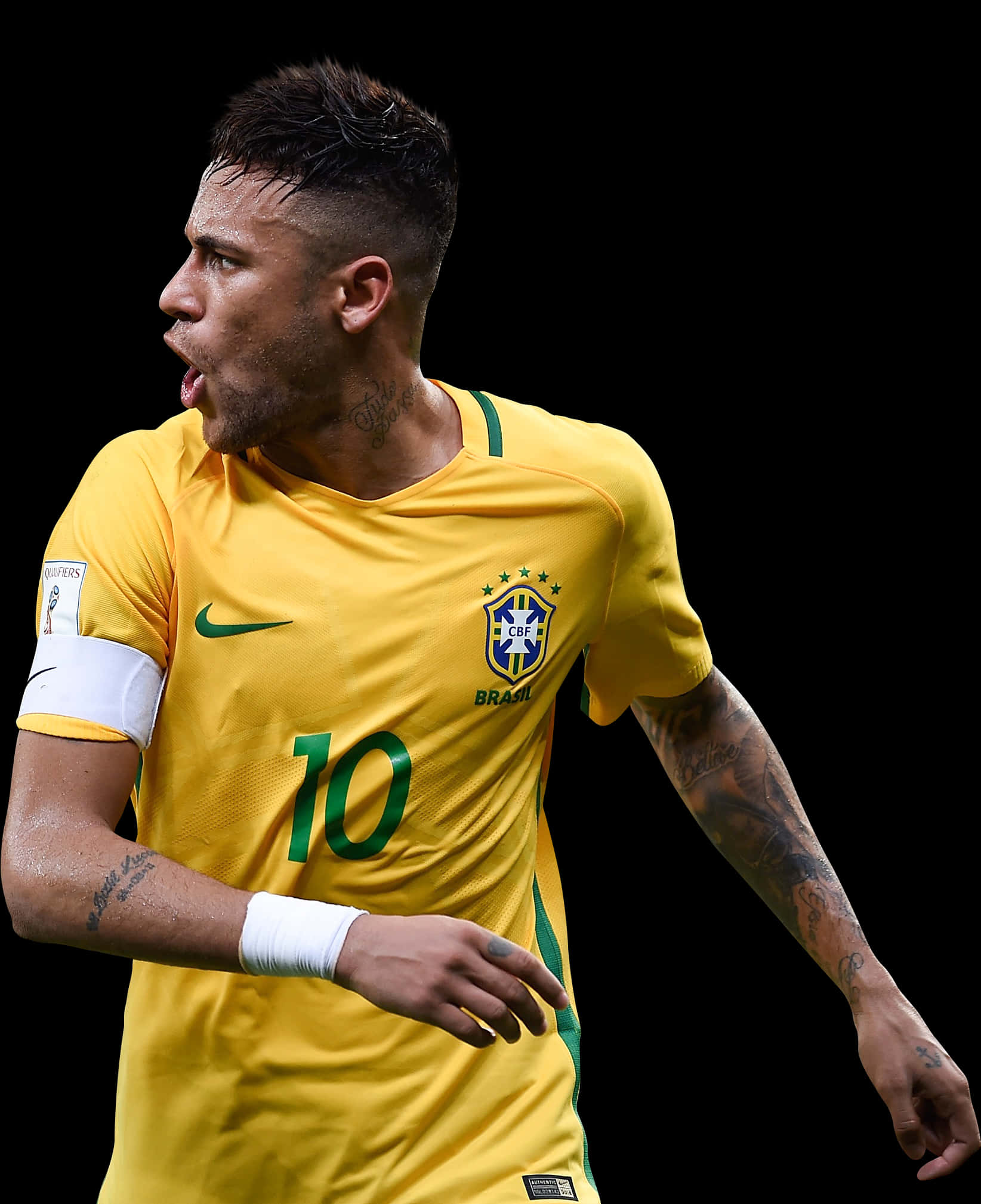 Neymar i aksjon Brasil-drakt Bakgrunner