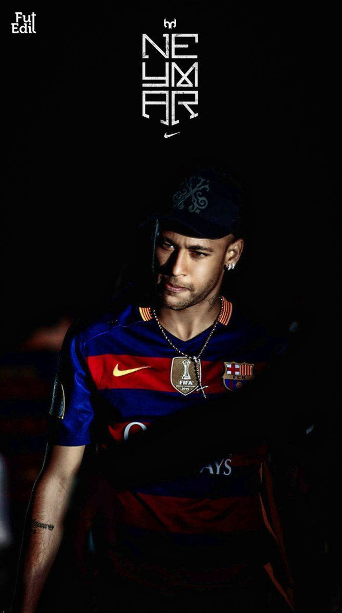 Neymar i Nike-klær i livlig fan art Bakgrunner