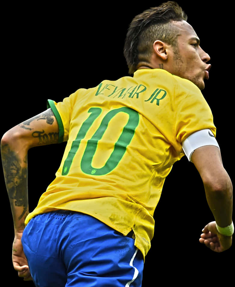 Neymar Jr Brasil Drakt Nummer 10 Bakgrunner