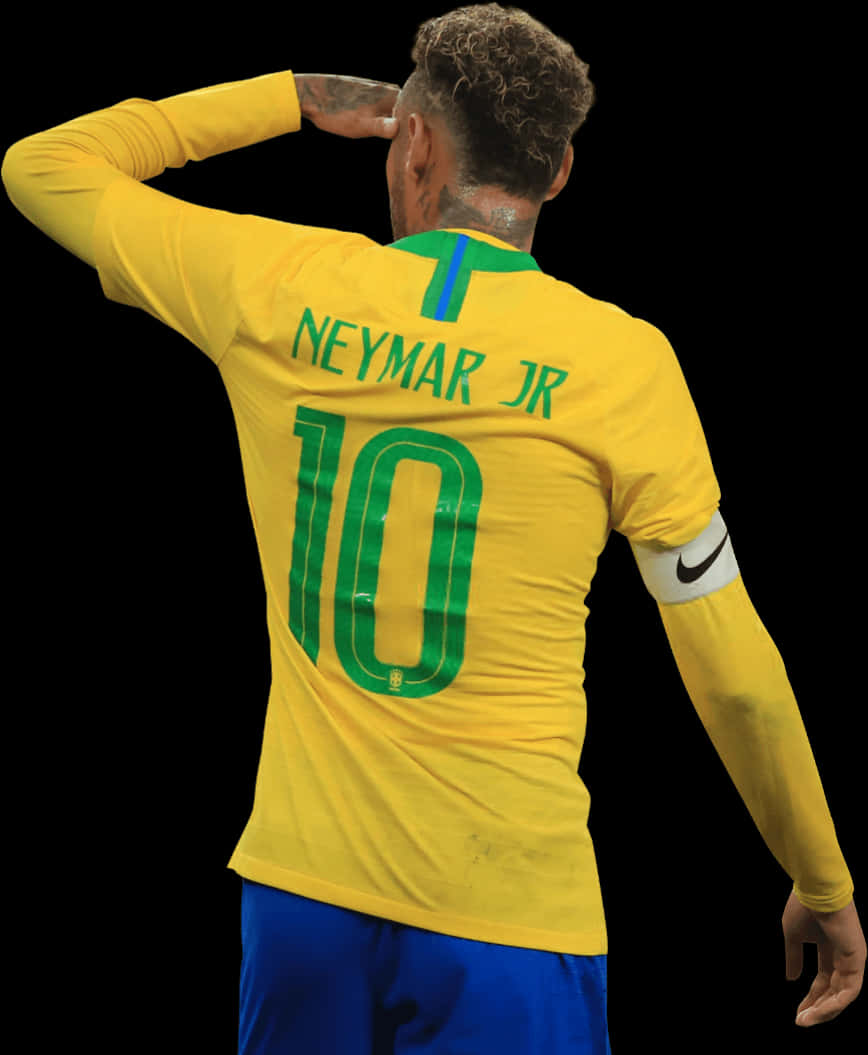Neymar Jr Brasil Drakt Nummer 10 Bakgrunner