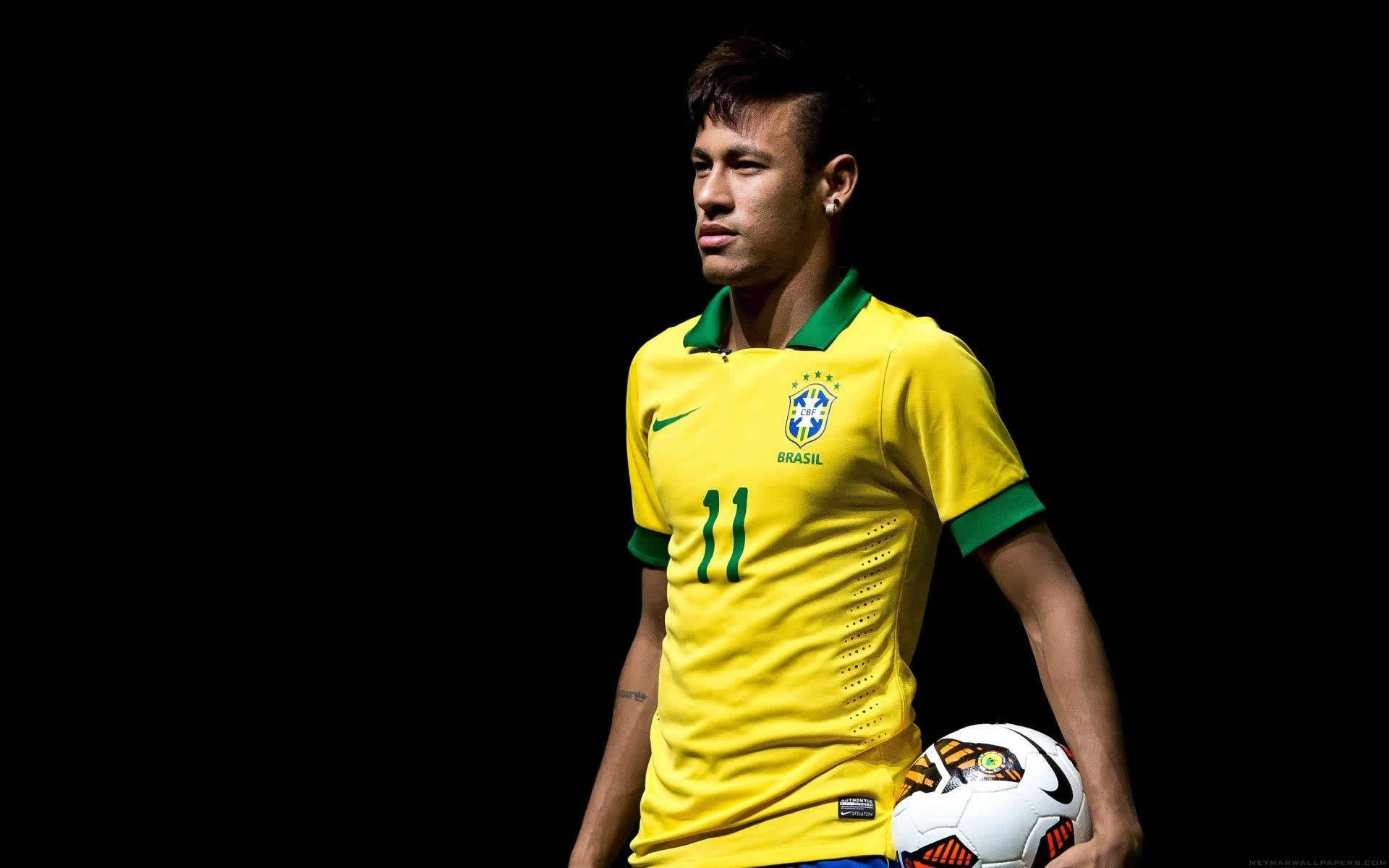 Yngre Neymar Jr. i CBF-bakgrunn.