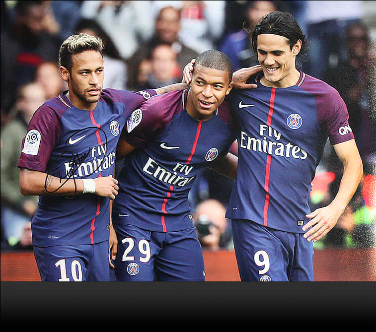Neymar Mbappé Cavani PSG-feiring Bakgrunner
