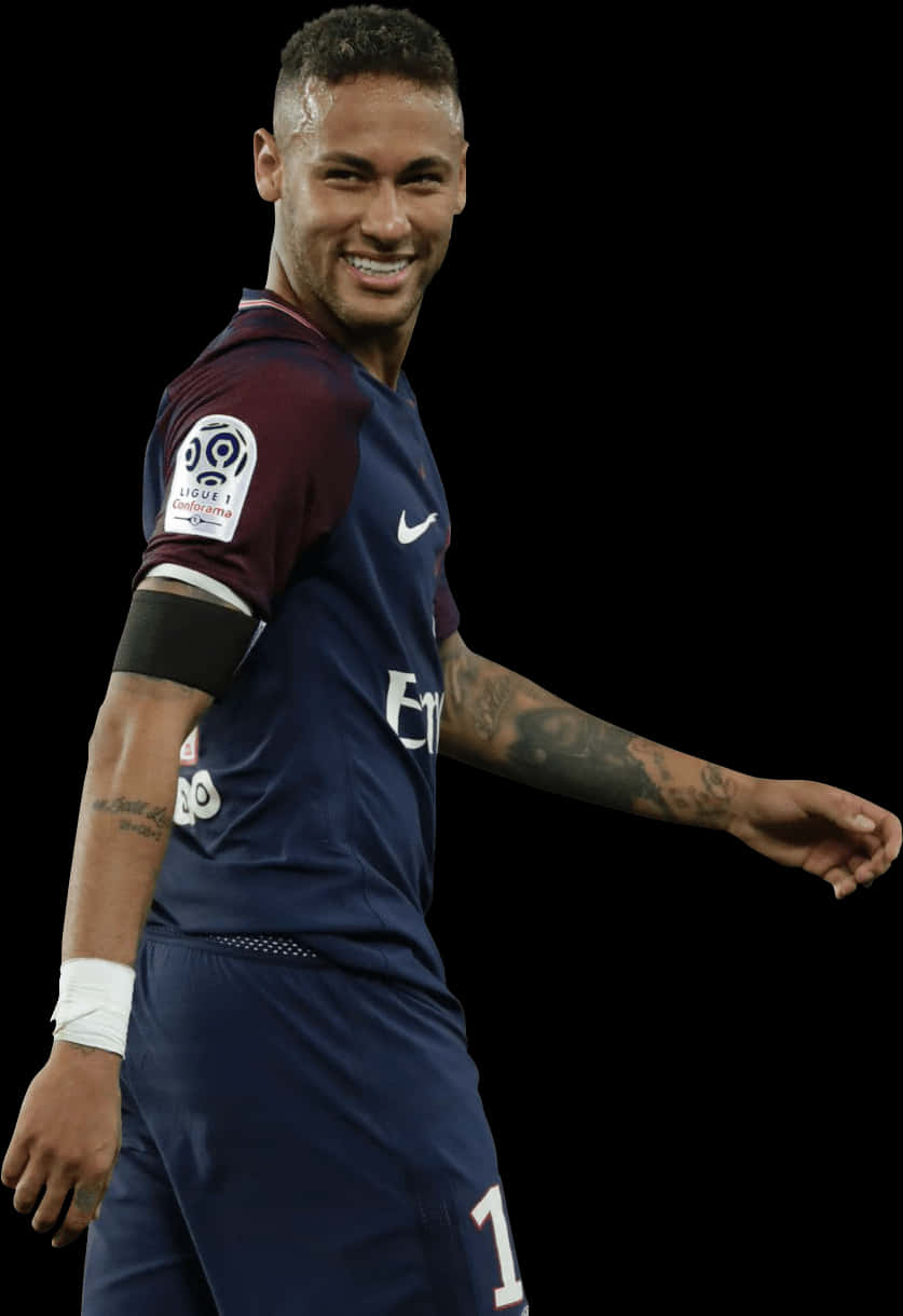 Neymar smilende i Paris Saint Germain-drakt Bakgrunner