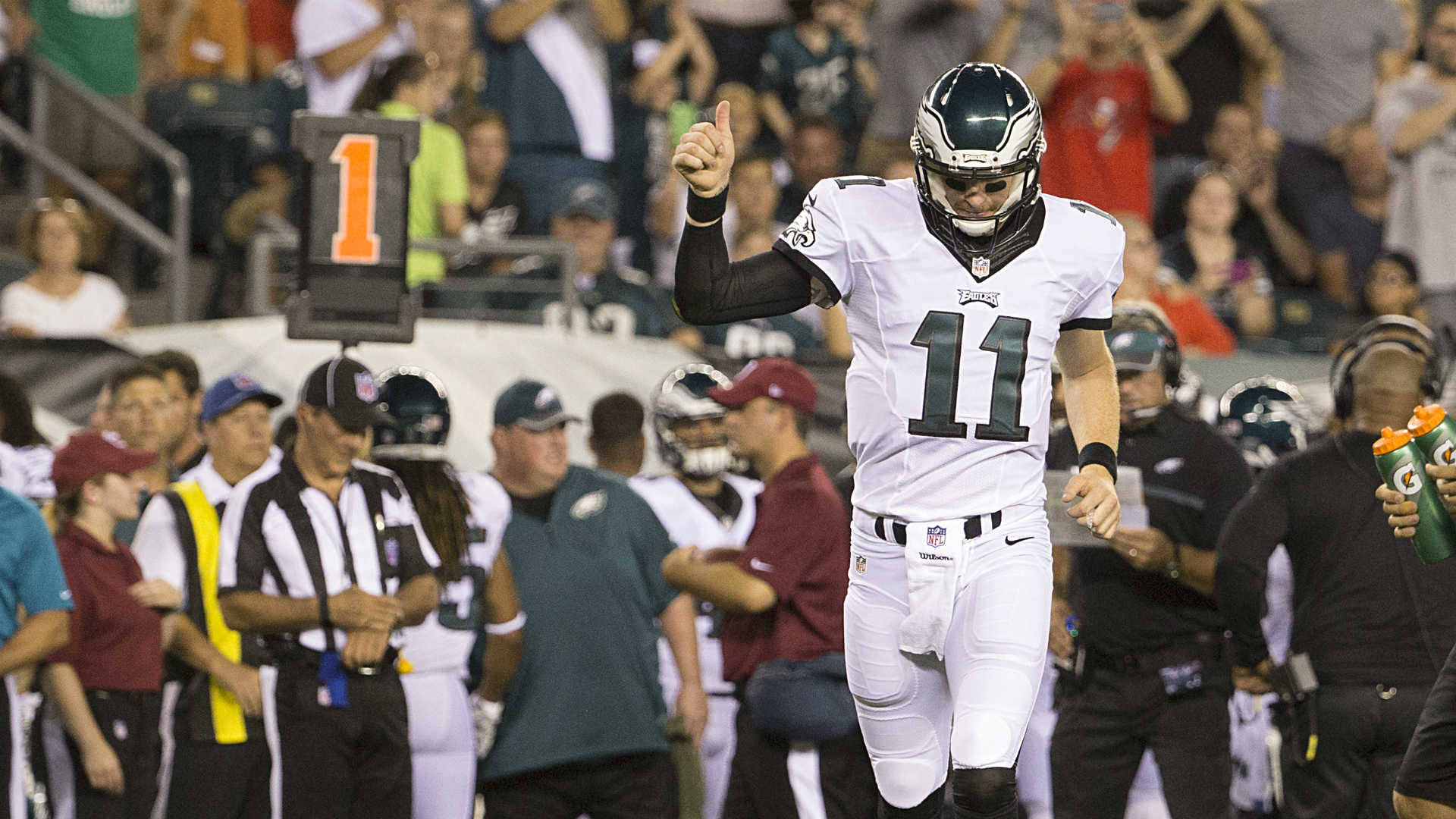 NFL Tommelen Opp Carson Wentz Bakgrunner