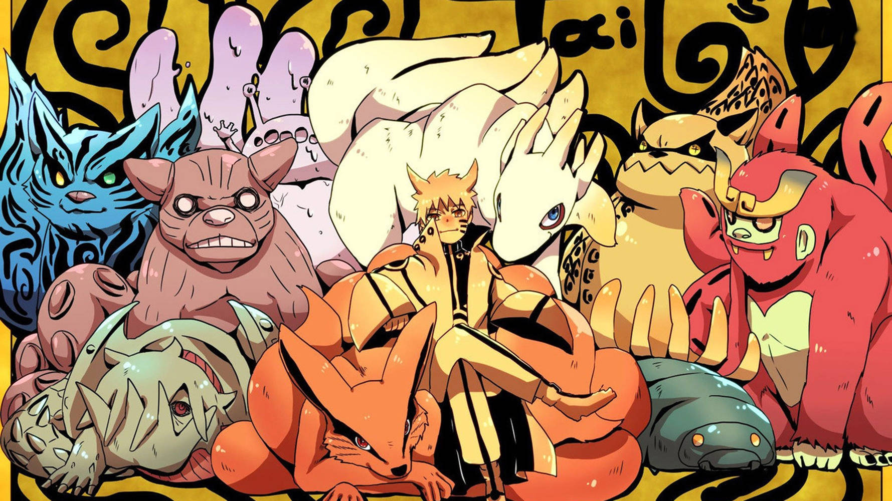 Ni haledyr i Naruto laptop Bakgrunner