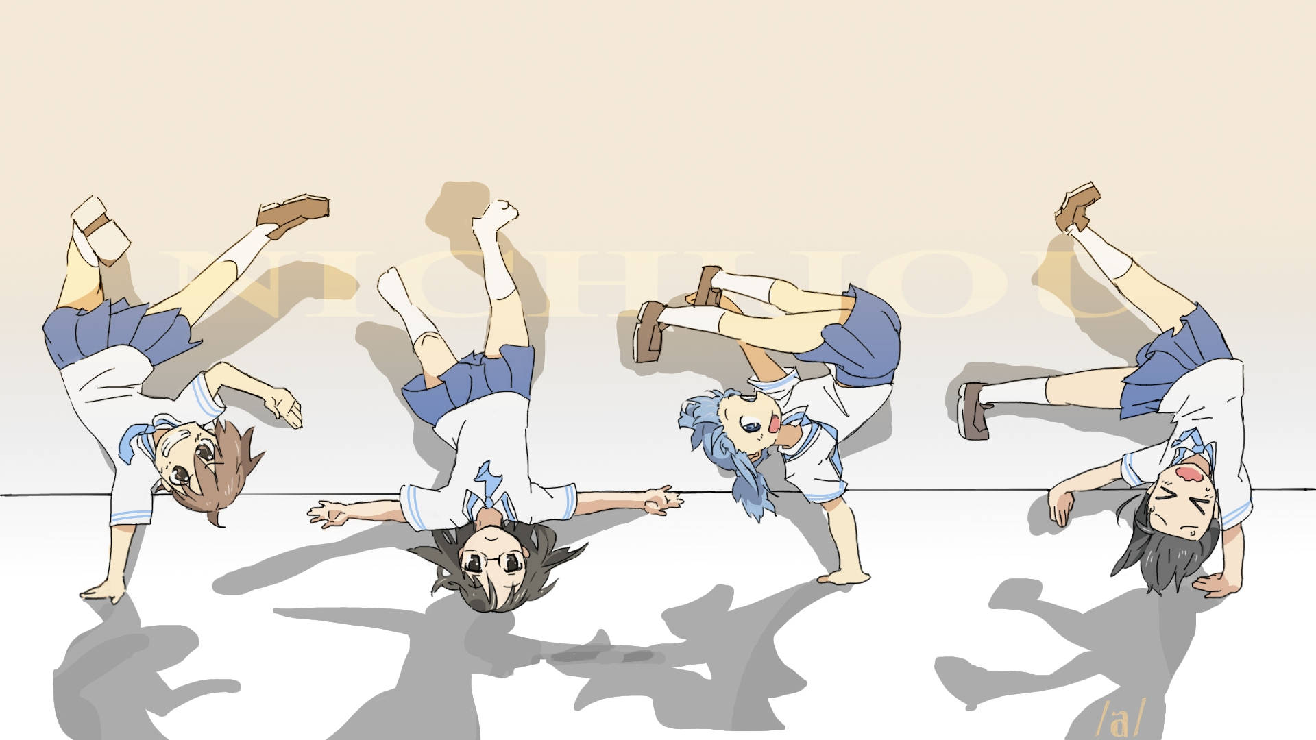 Nichijou Hjulbending Bakgrunner