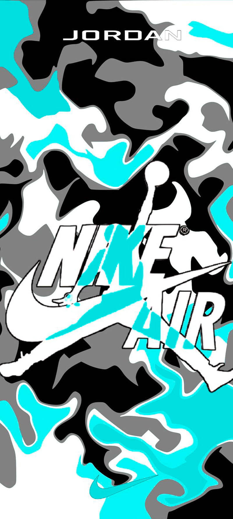 Nike Graffiti Air turkis grå svart Bakgrunner