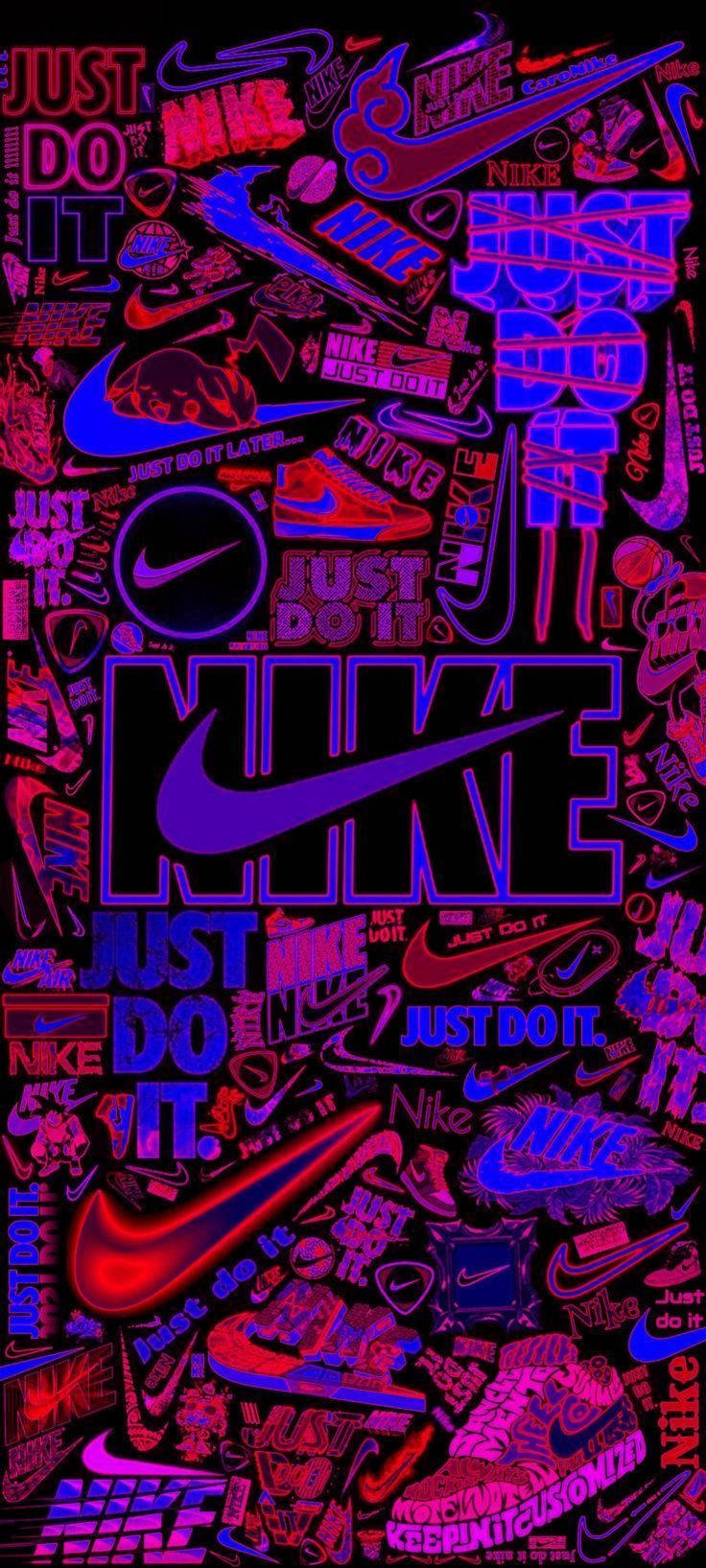 Nike Graffiti rød lilla neon Bakgrunner