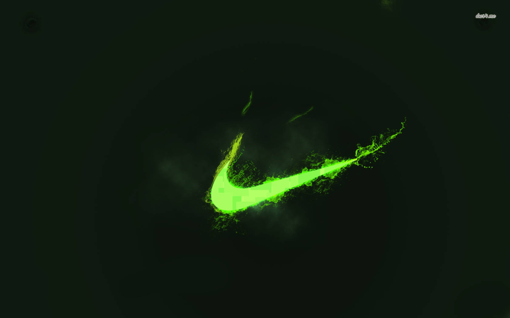 Nike Logo Neon Grønn Estetikk Bakgrunner