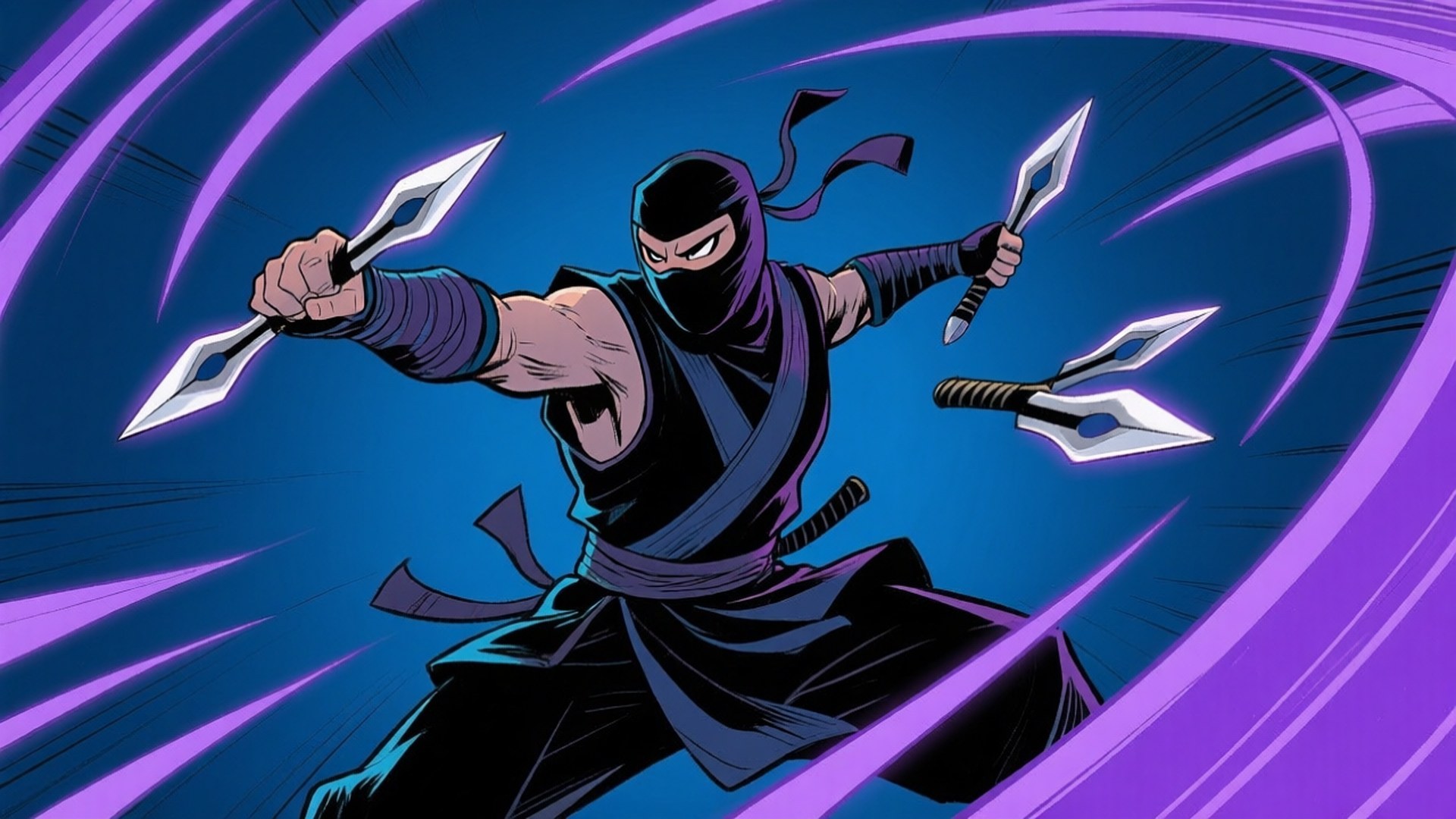 Ninja Action Tøff Tegning Bakgrunner