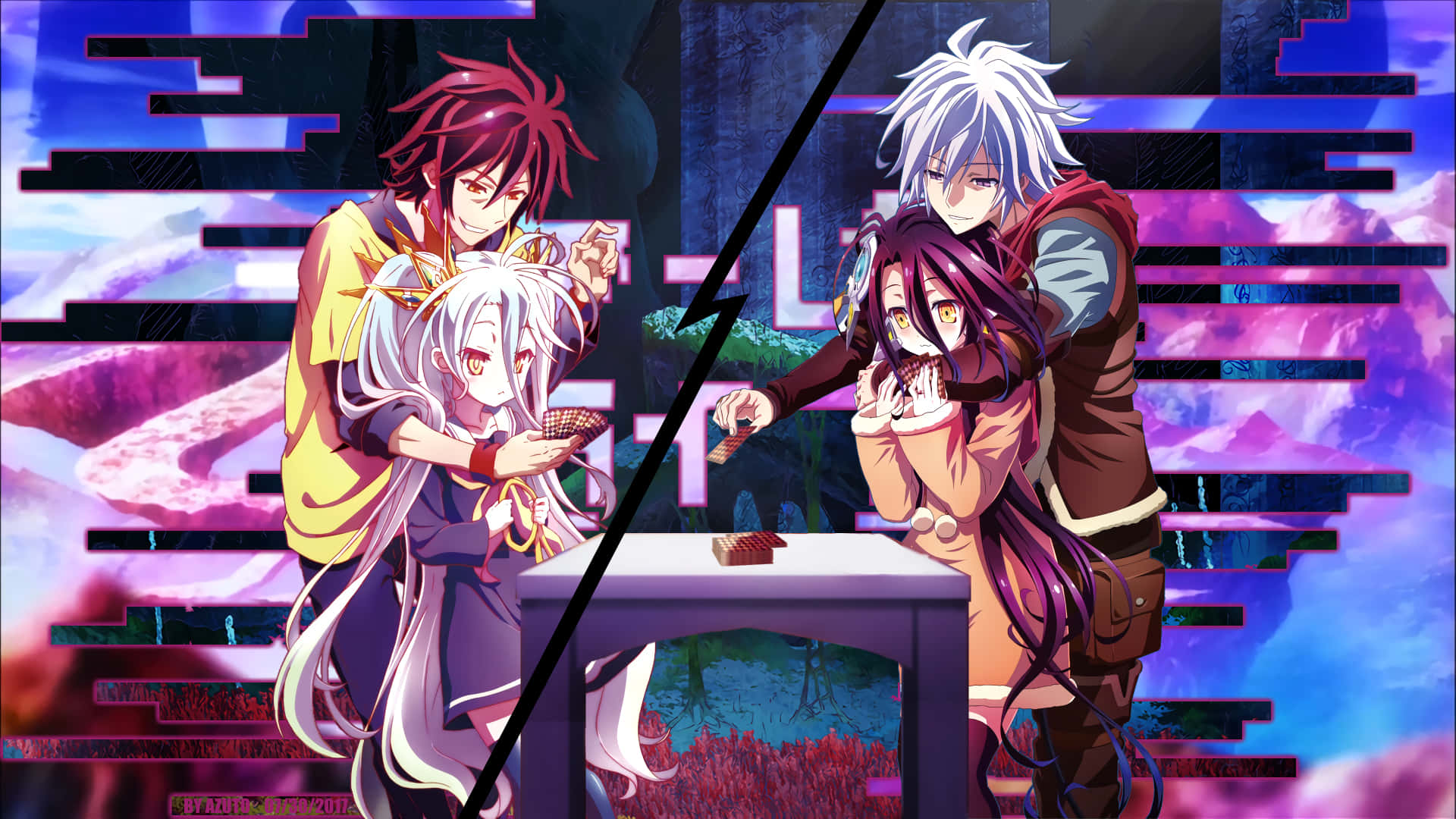 No Game No Life Anime Ulike Søsken Bilde Bakgrunner
