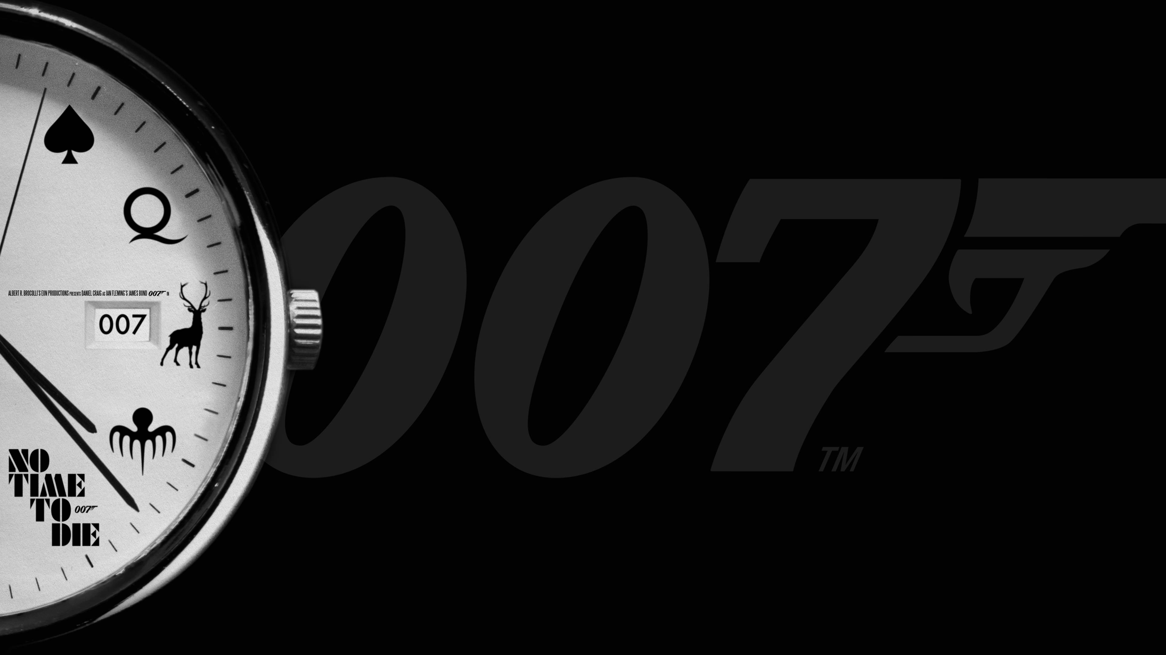 No Time To Die 007 i svart Bakgrunner