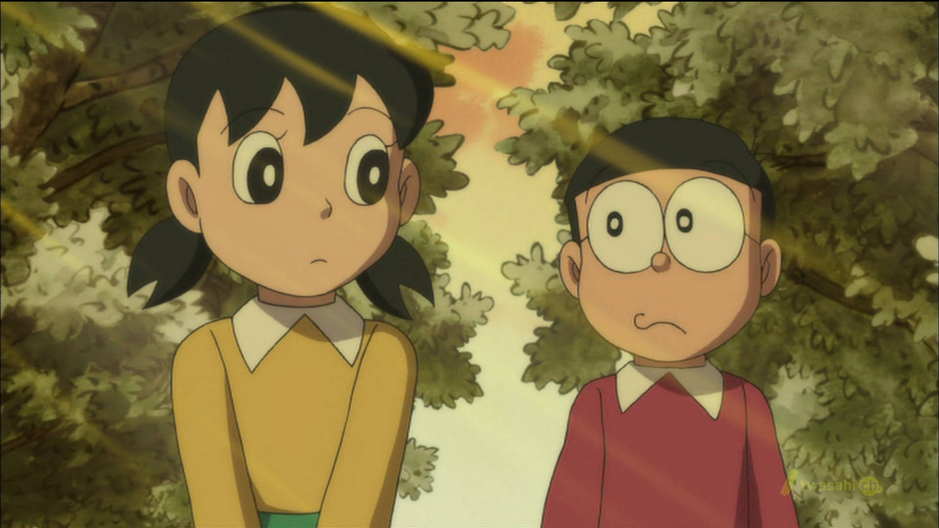 Nobita og Shizuka forelsket blikk Bakgrunner