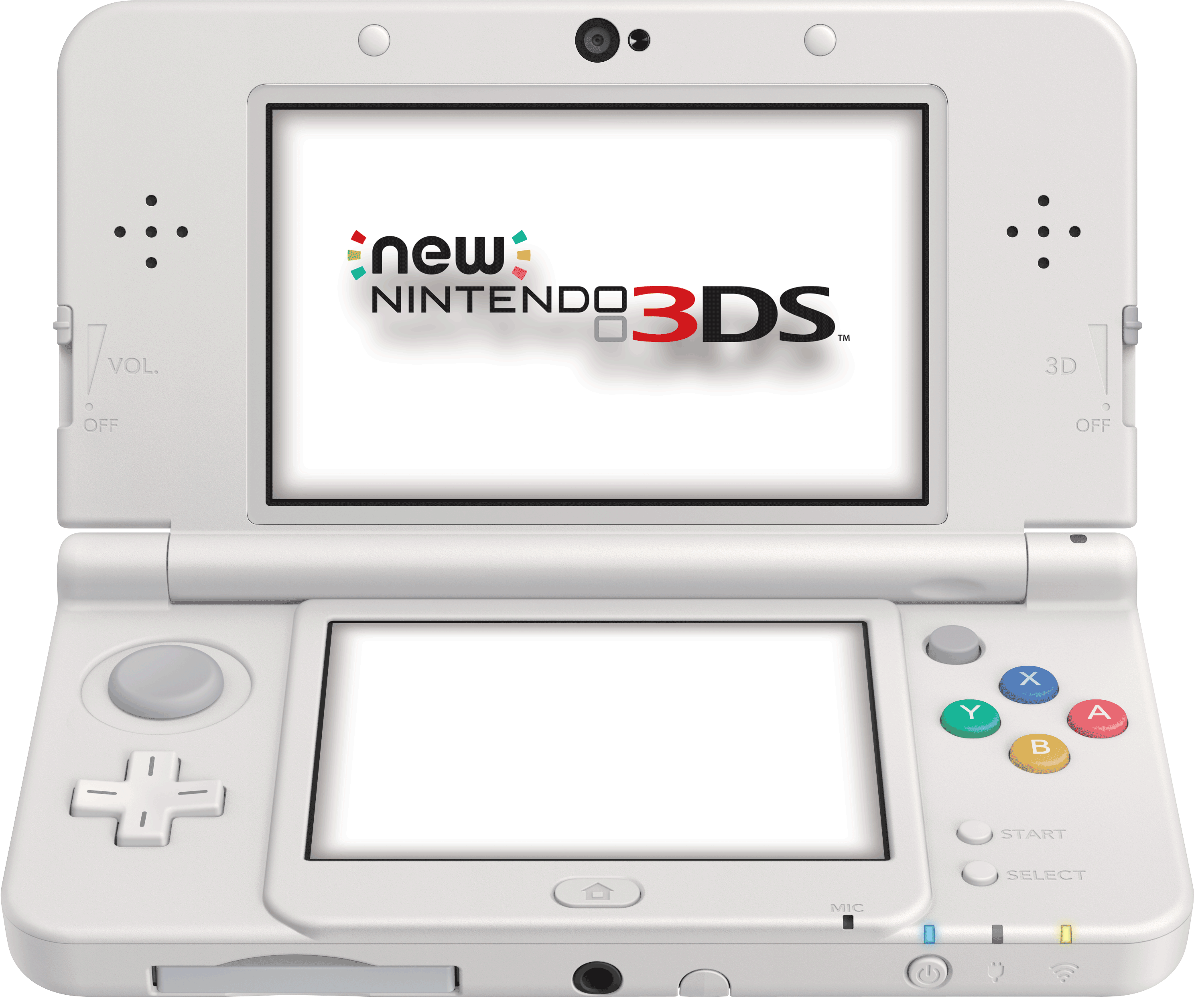 Ny Nintendo3DS Hvit Åpen Bakgrunner