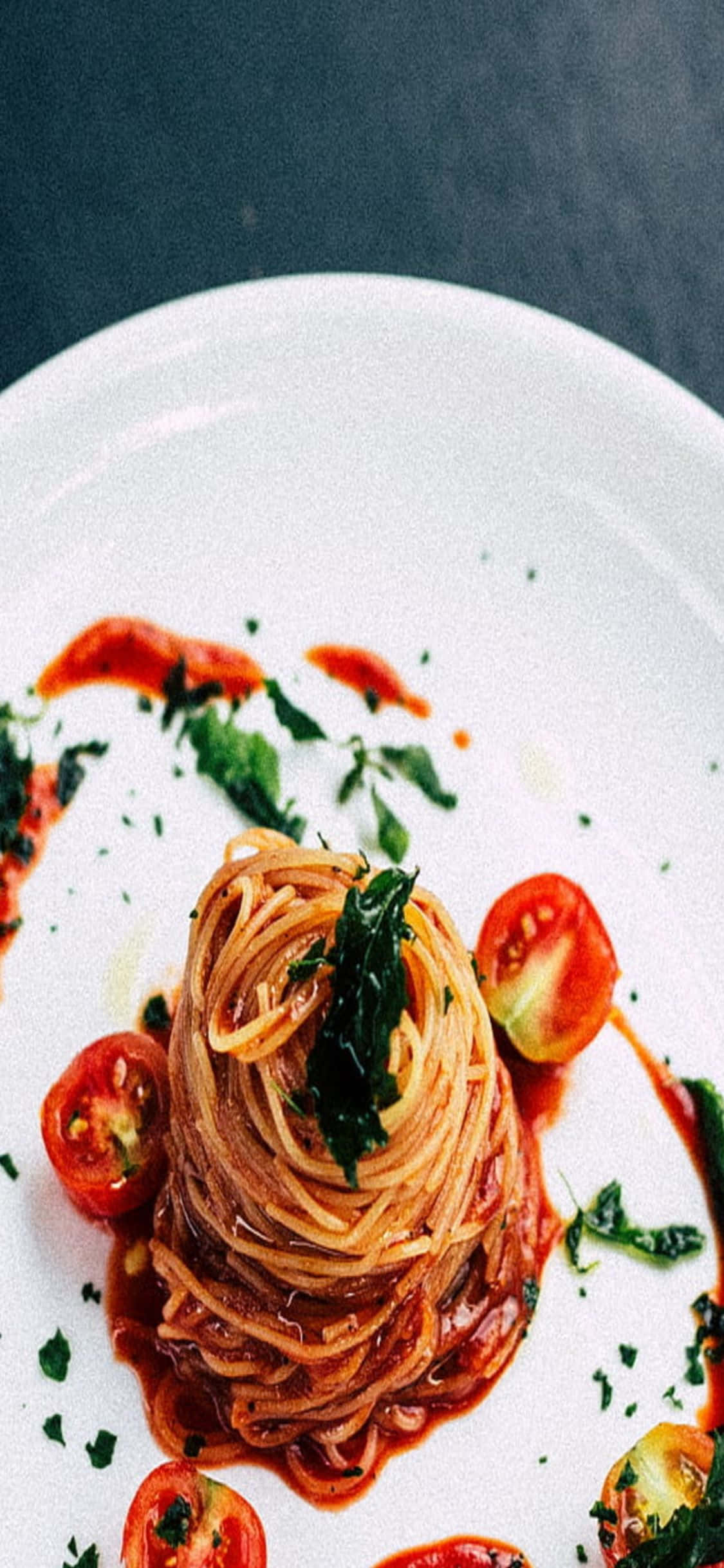 Nylaget iPhone X pasta Bakgrunner