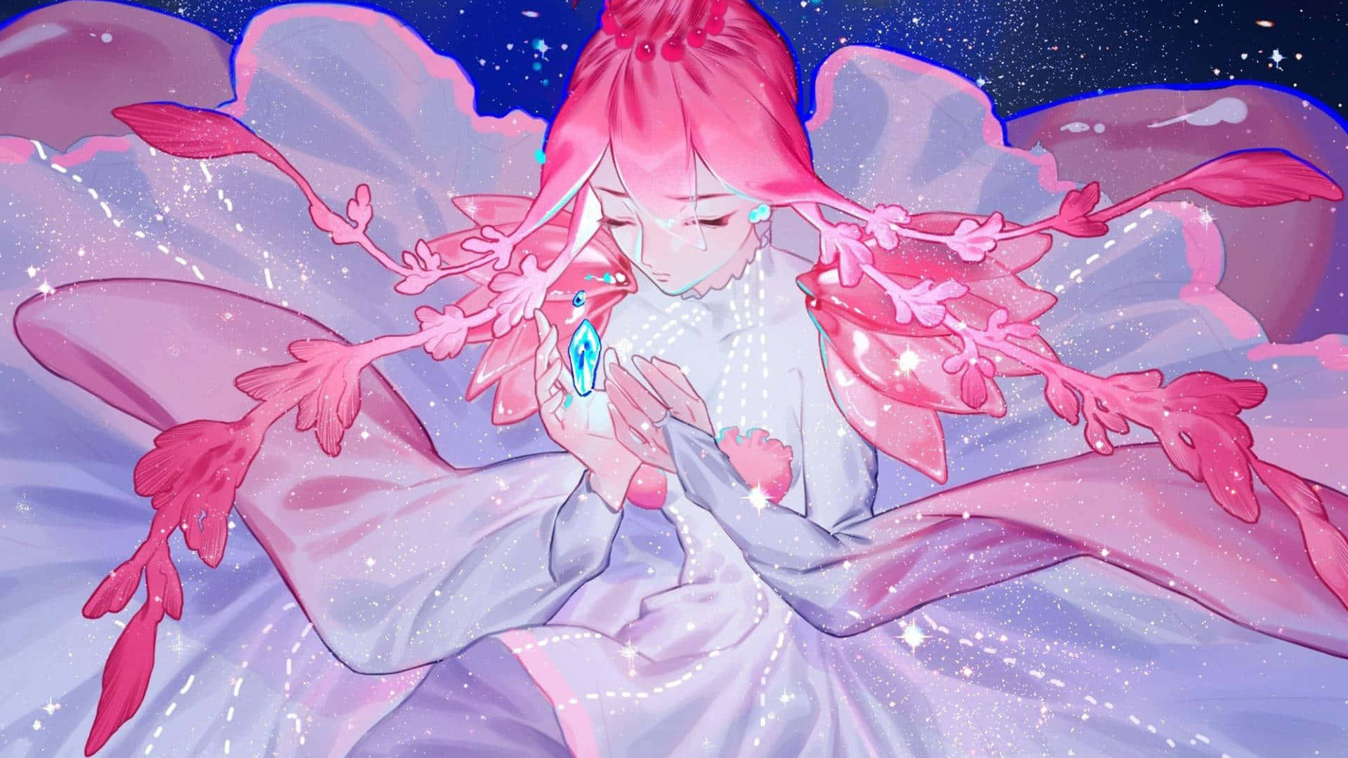 Nyt de fargerike scenene av en rosa anime-estetikk Bakgrunner