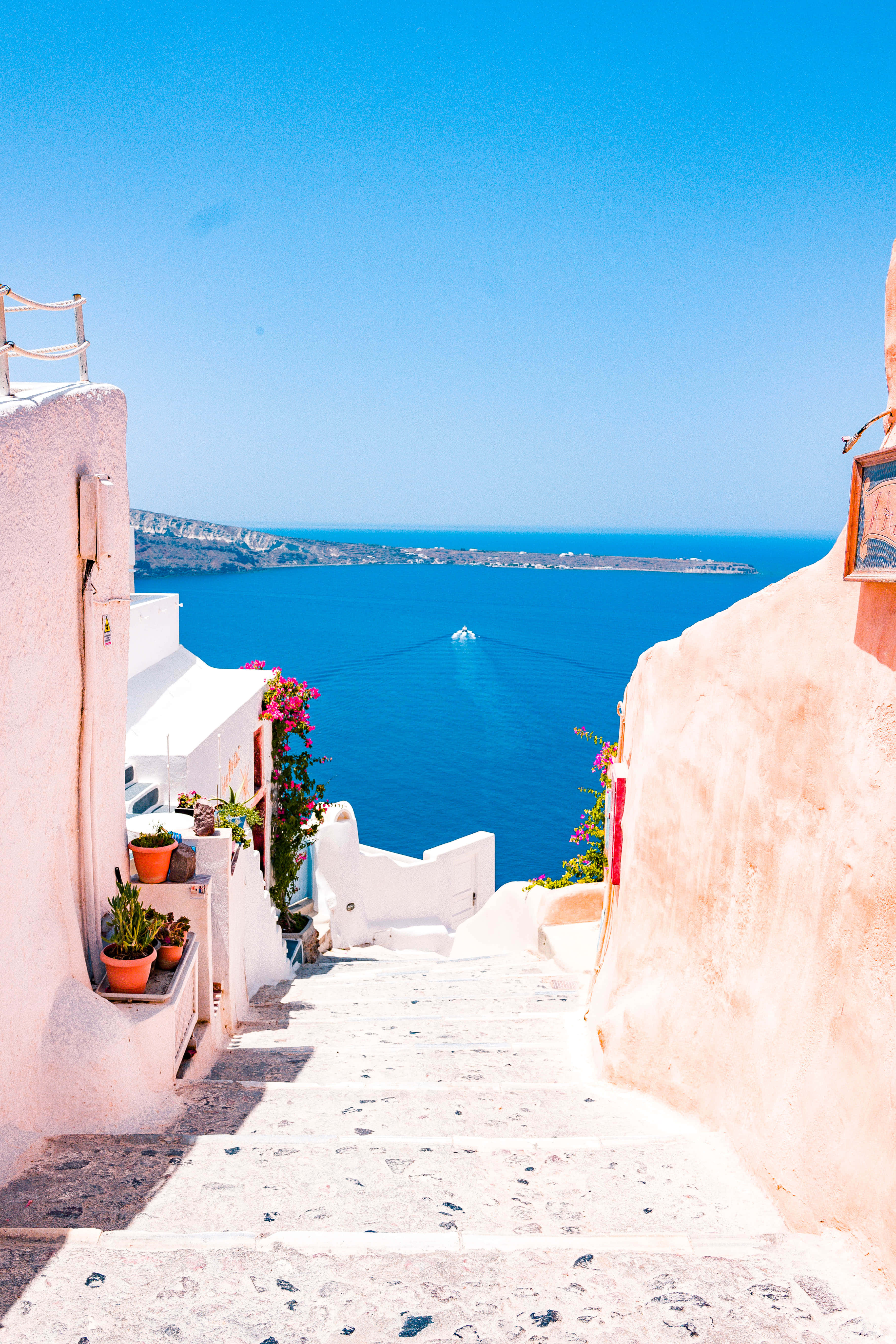 Nyt den fantastiske utsikten over Santorini, Hellas Bakgrunner
