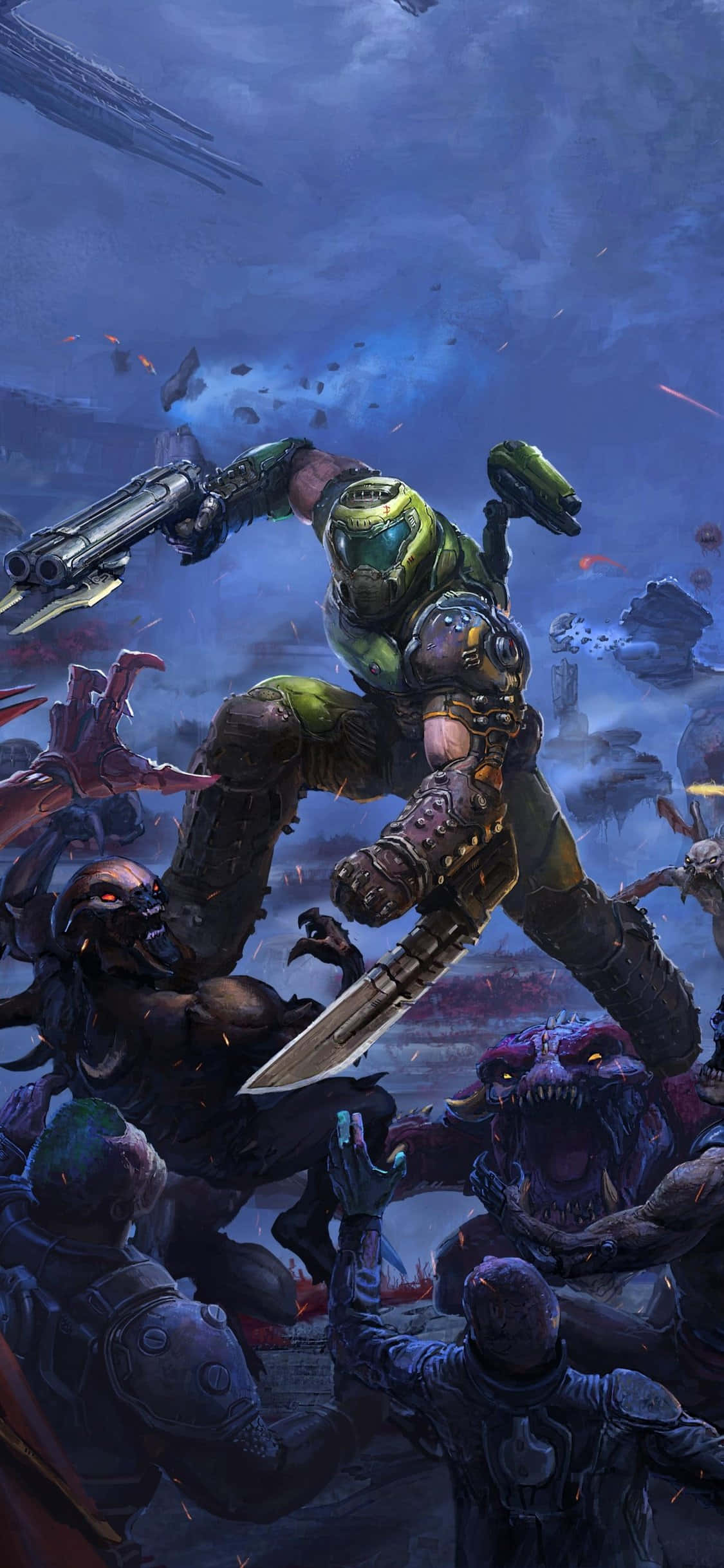 Nyt den spennende handlingen i Doom Eternal på din iPhone Bakgrunner