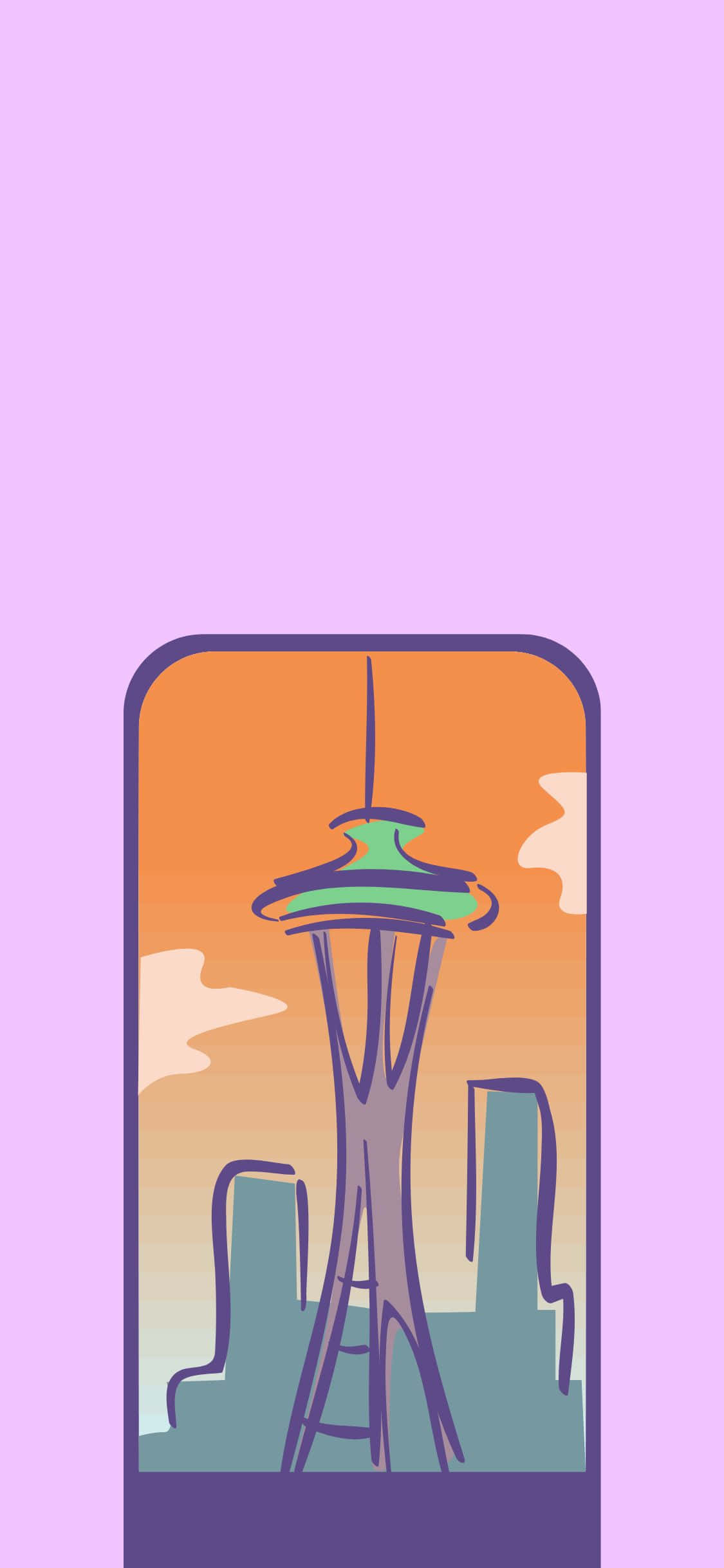 Nyt den vakre utsikten over Seattle fra en iPhone X Bakgrunner