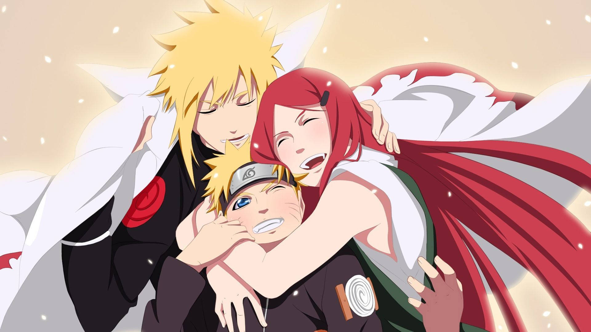 Narutos søte familie kunstbakgrunn. — Kult naruto GIF Bakgrunner
