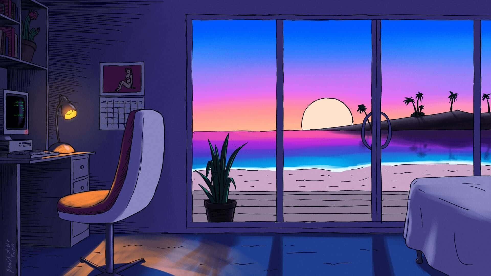 Nyt en vakker dag med klassisk stil i Aesthetic Retro Bakgrunner