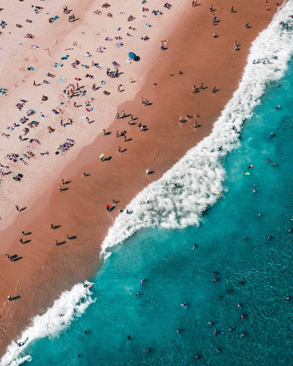Dronebilde over stranden Iphone-bakgrunn
