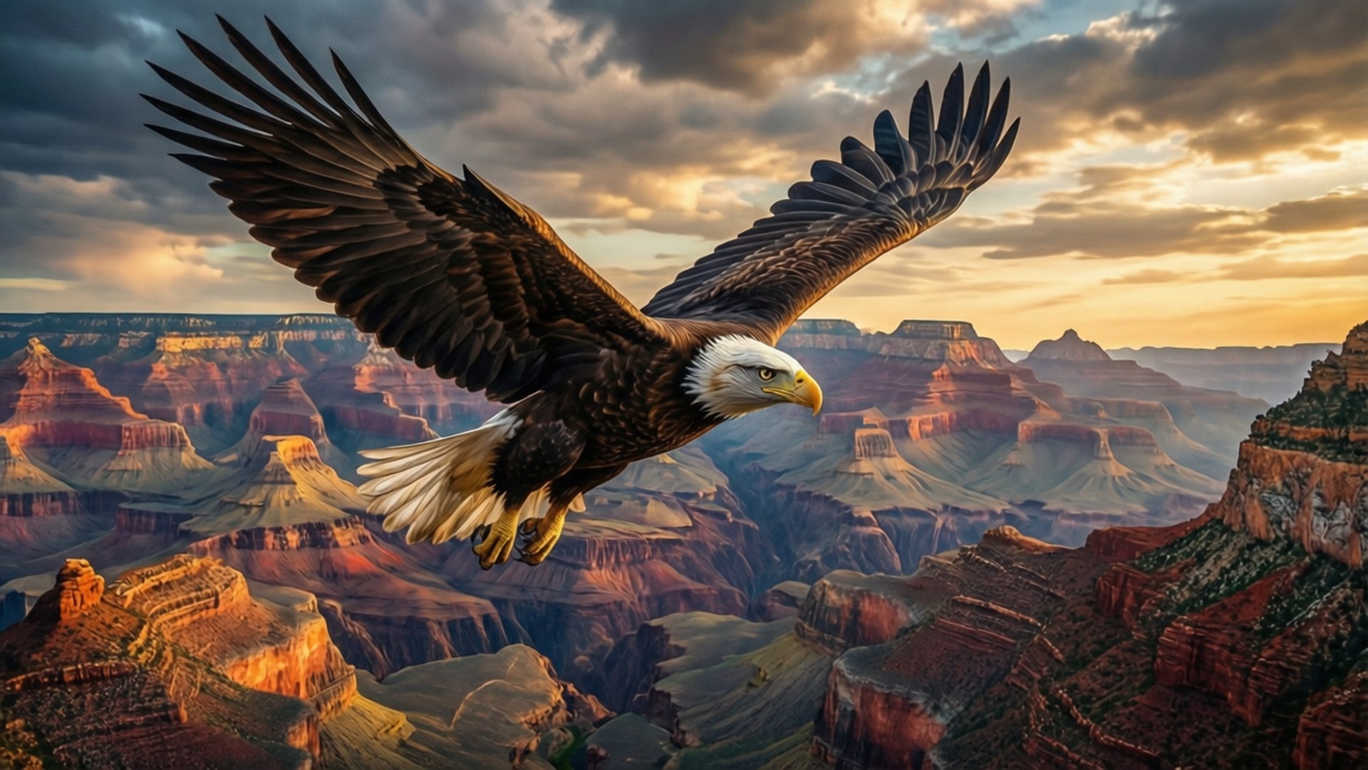 Ørn over Grand Canyon Bakgrunner